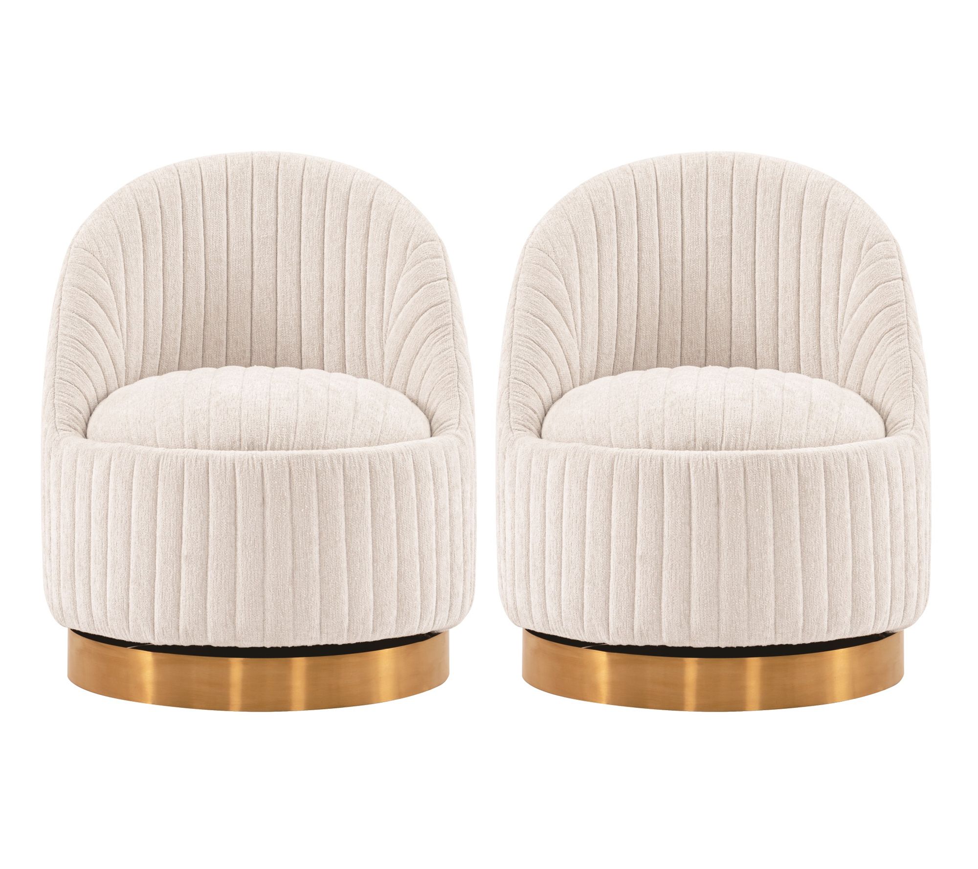 Manhattan Comfort Leela Chenille Swivel LoungeChair- Set of 2