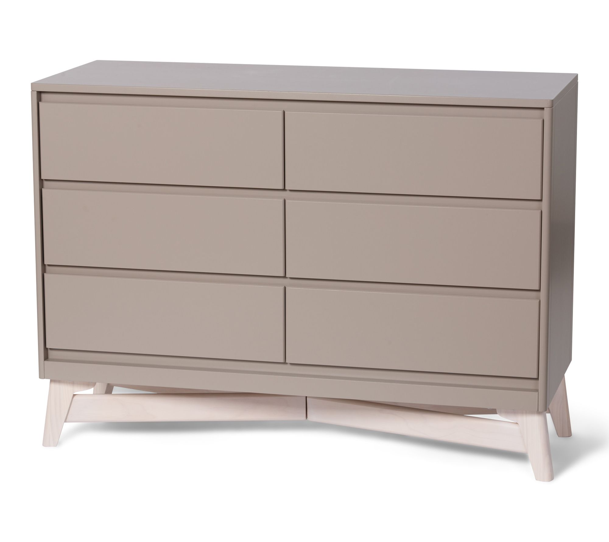 Little Seeds Pala Double Dresser in Taupe and Whitewashed