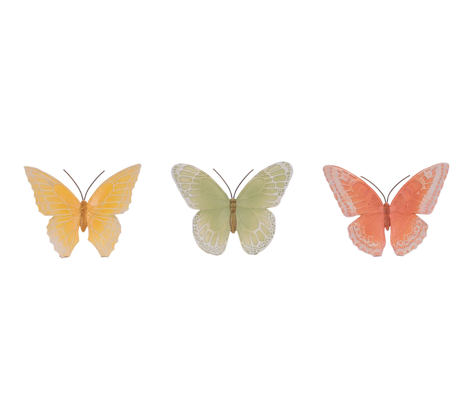 Melrose International Colorful Butterfly Decor(Set of 3)