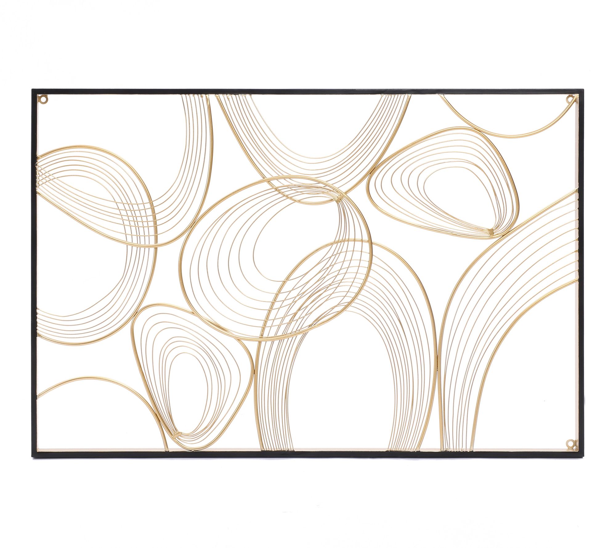 LuxenHome Gold/Black Abstract 24.1"H x 36.2"W Metal Wall Decor