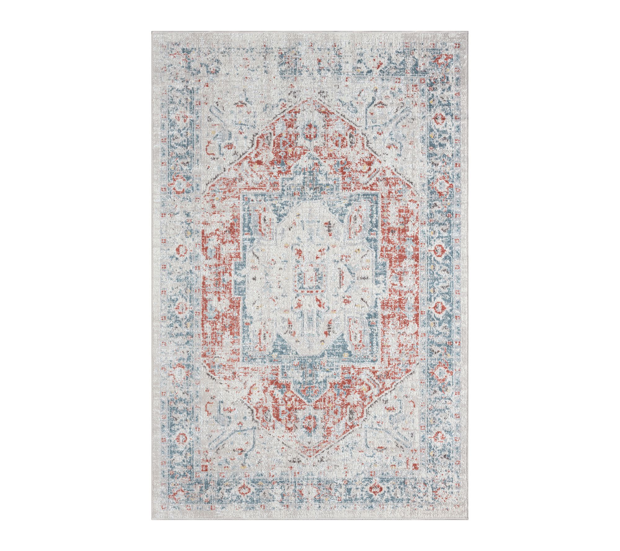 Ox Bay Classic Medallion Outdoor Area Rug, Blue/Rust, 4' x 6'