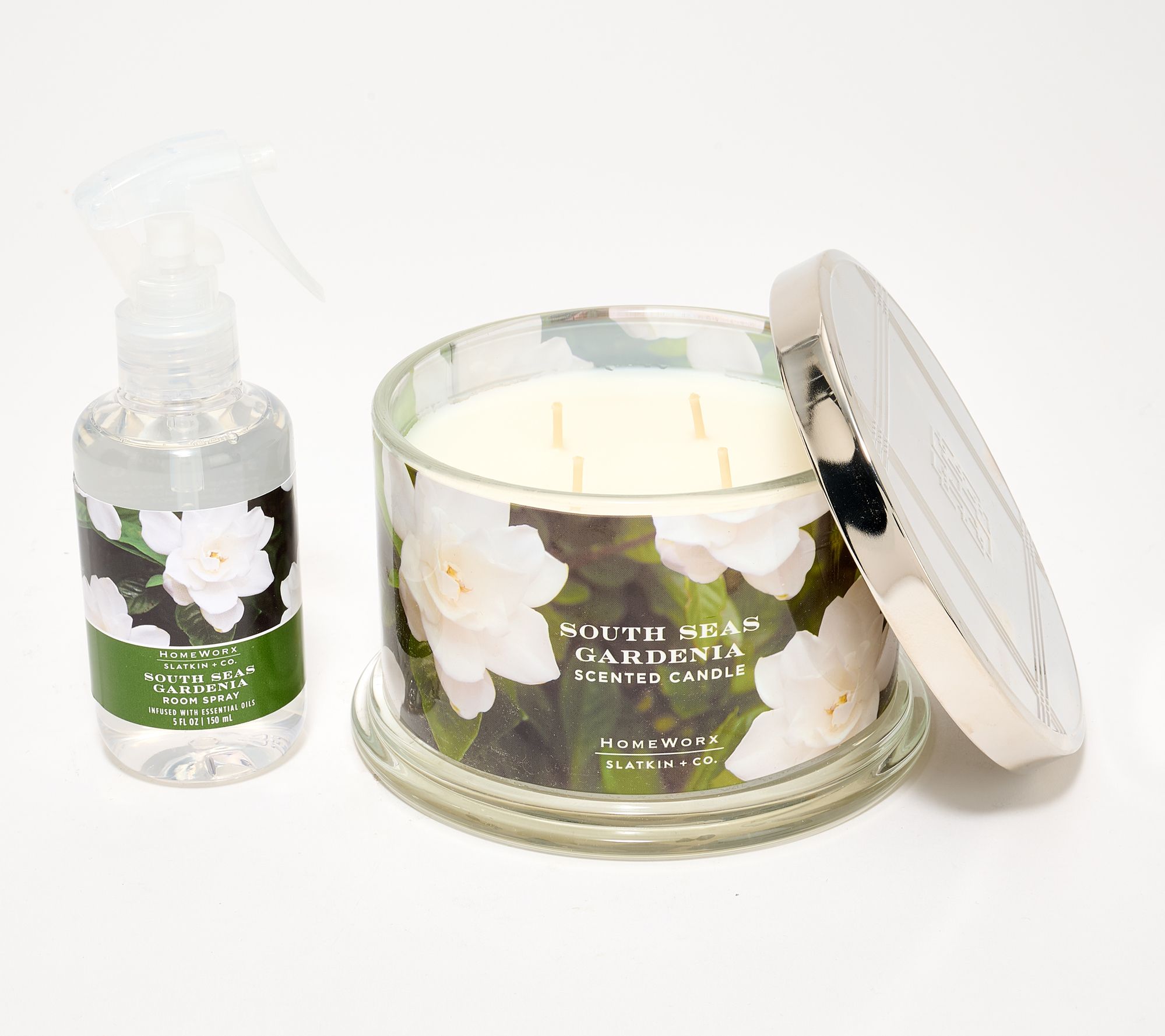 "As Is" HomeWorx by Slatkin + Co. 18ozCandle&Room Spray Gardenia