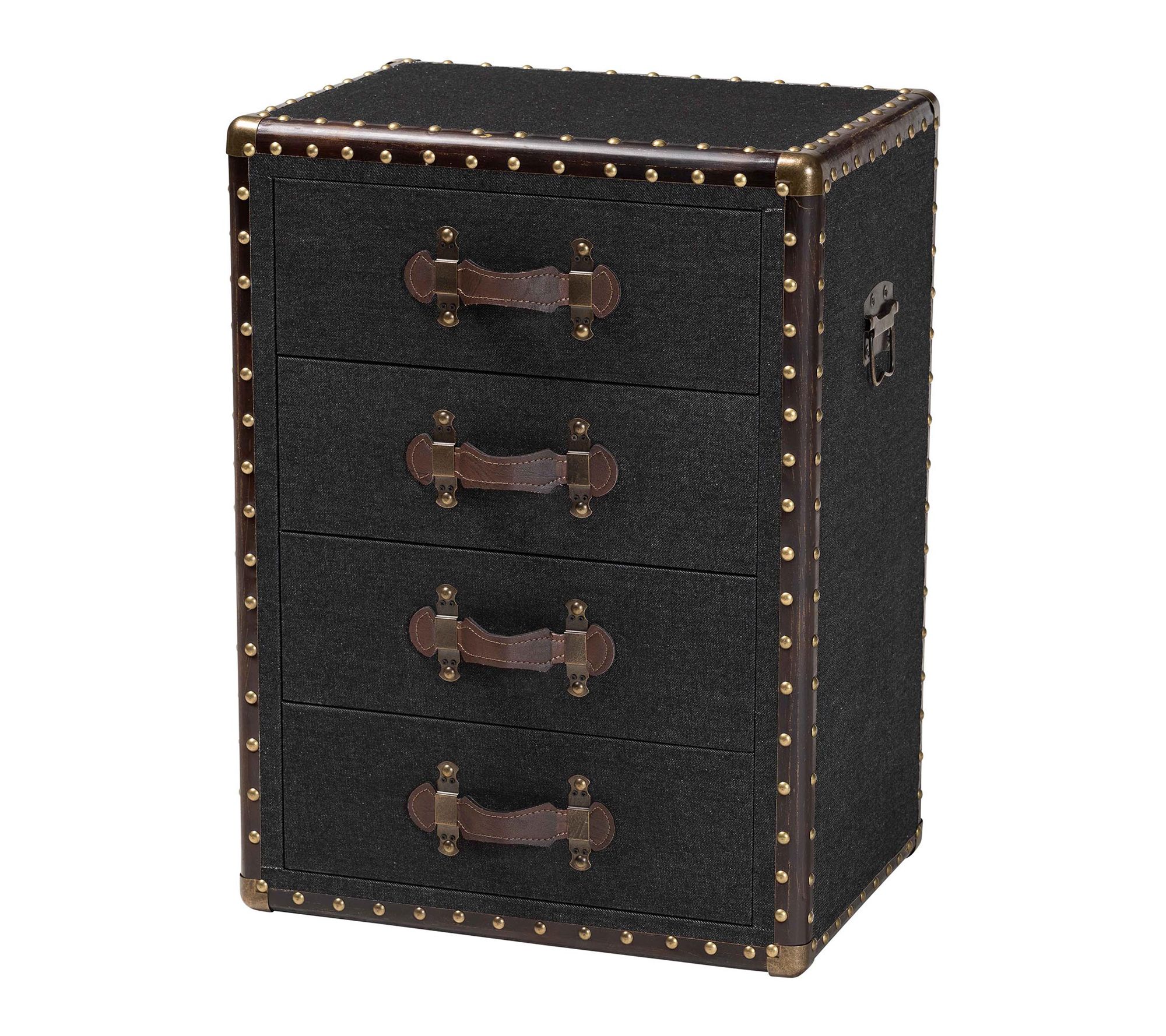 Baxton Studio Jaelyn Canvas 4-Drawer End Table
