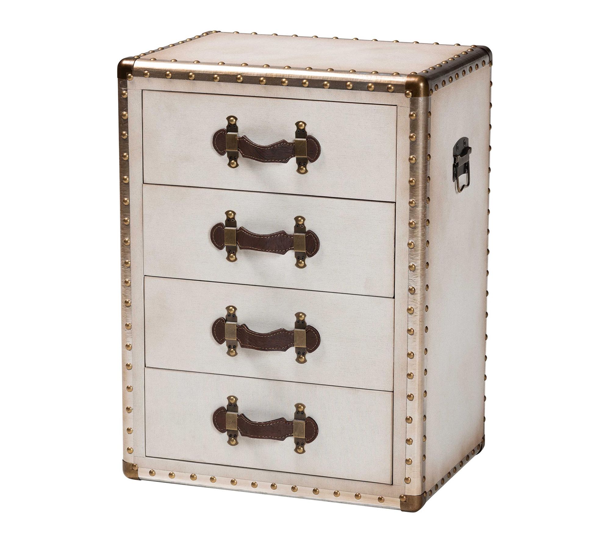 Baxton Studio Jaelyn Canvas 4-Drawer End Table