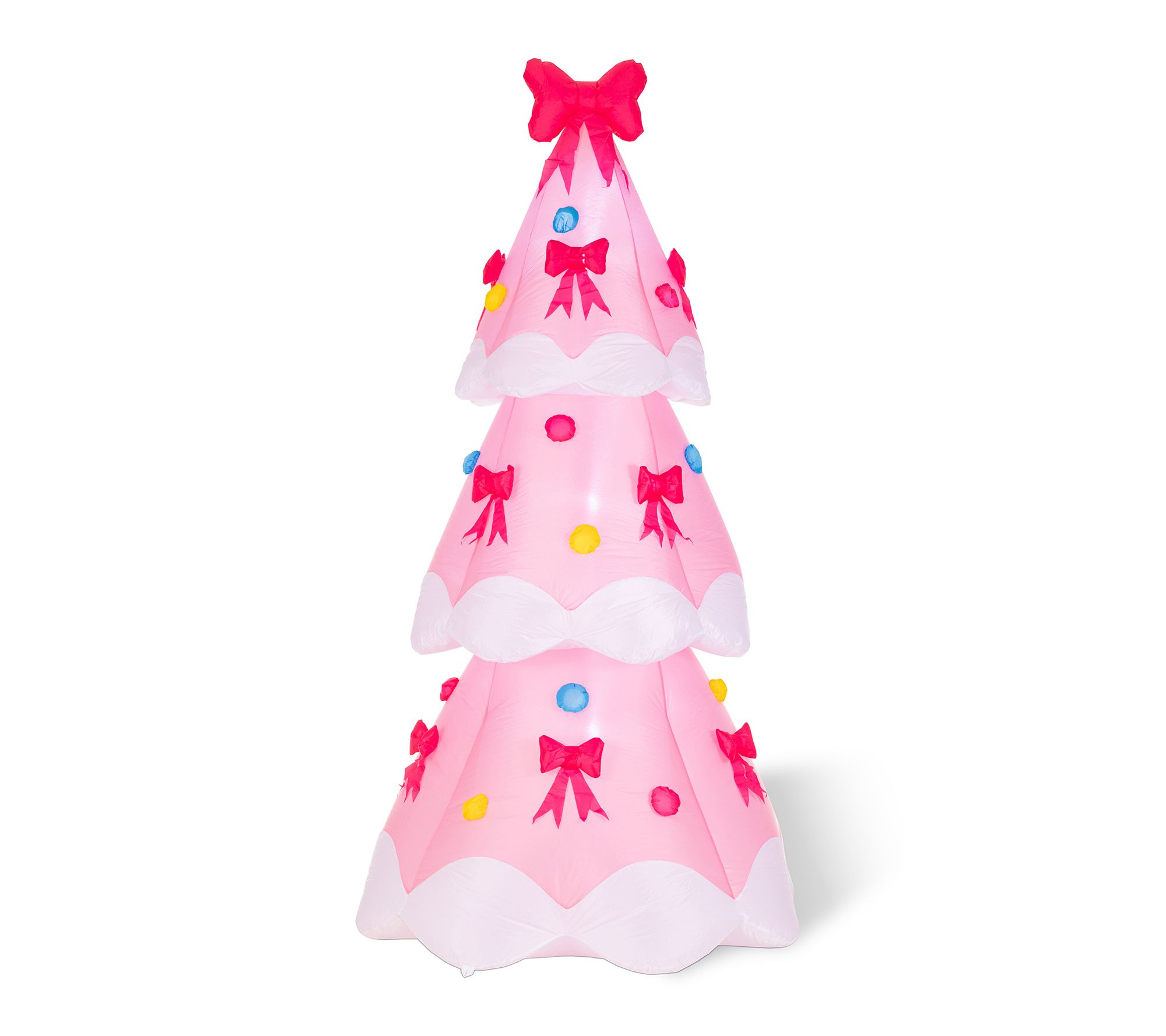 Glitzhome 7FT Lighted Inflatable Bows Christmas Tree Decor