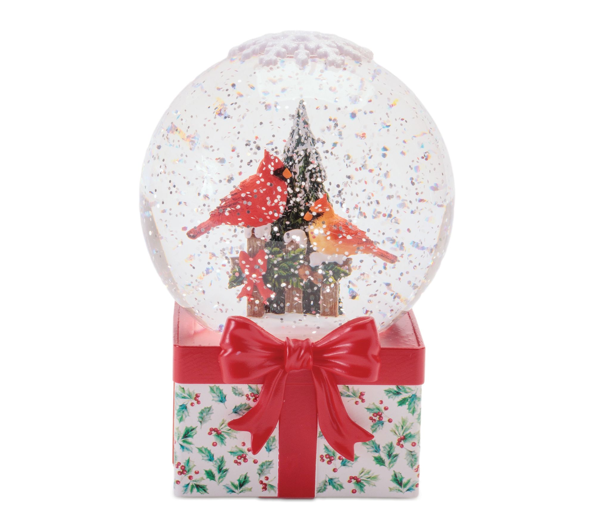 Melrose LED Cardinal Snow Globe 6.5"H