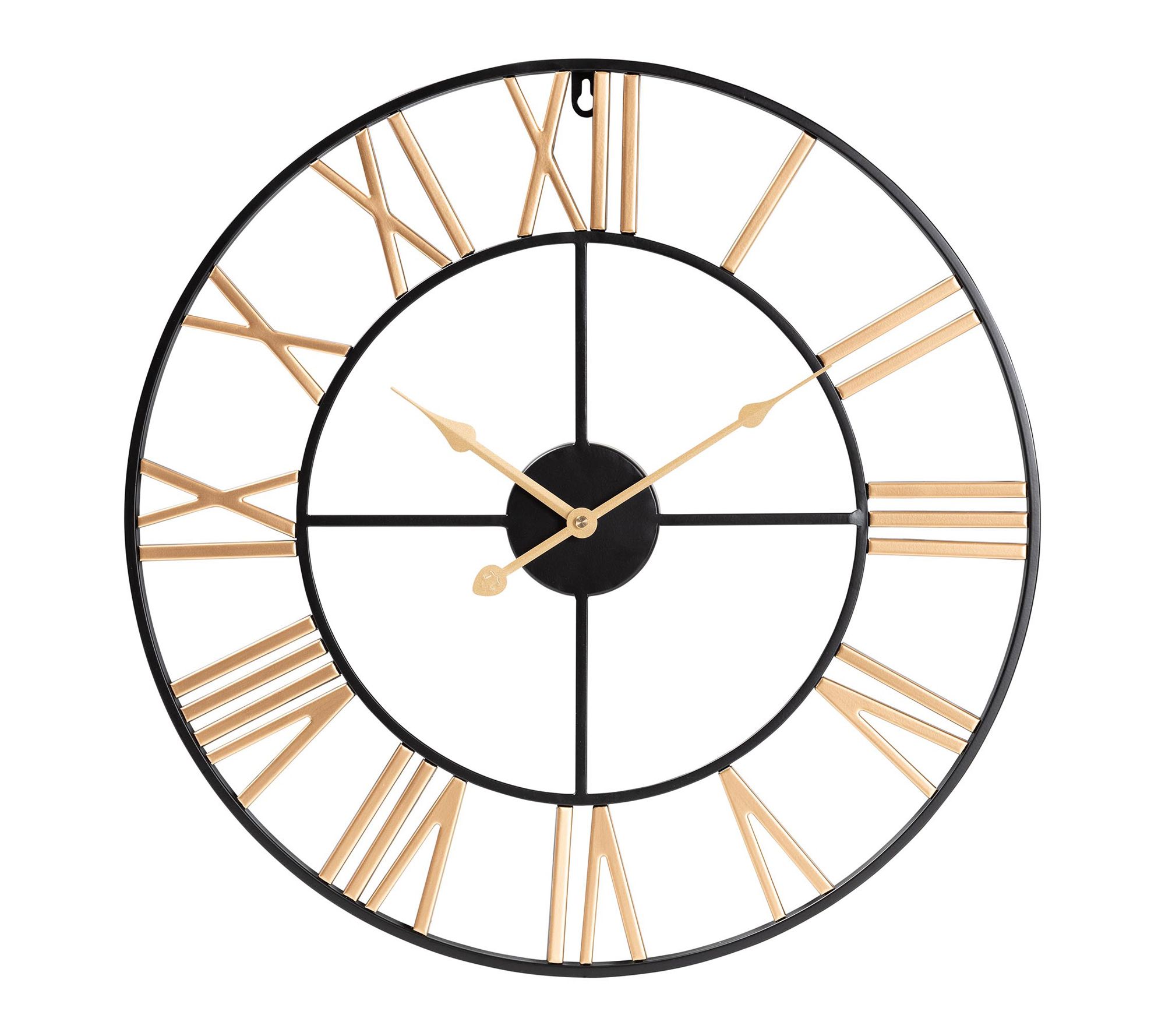 Baxton Studio Auden Black and Gold Metal Wall Clock