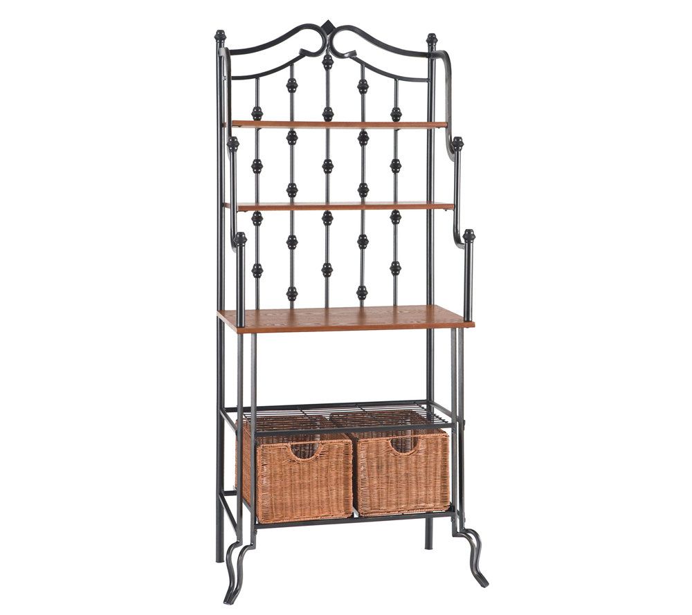 Lane Black Baker S Rack With Storage Baskets Page 1 Qvc Com