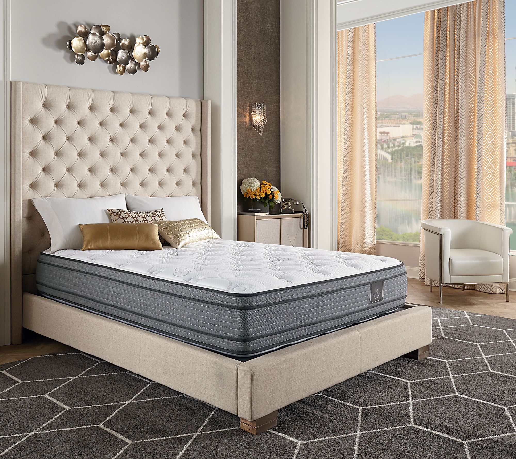 bed on floor with box spring