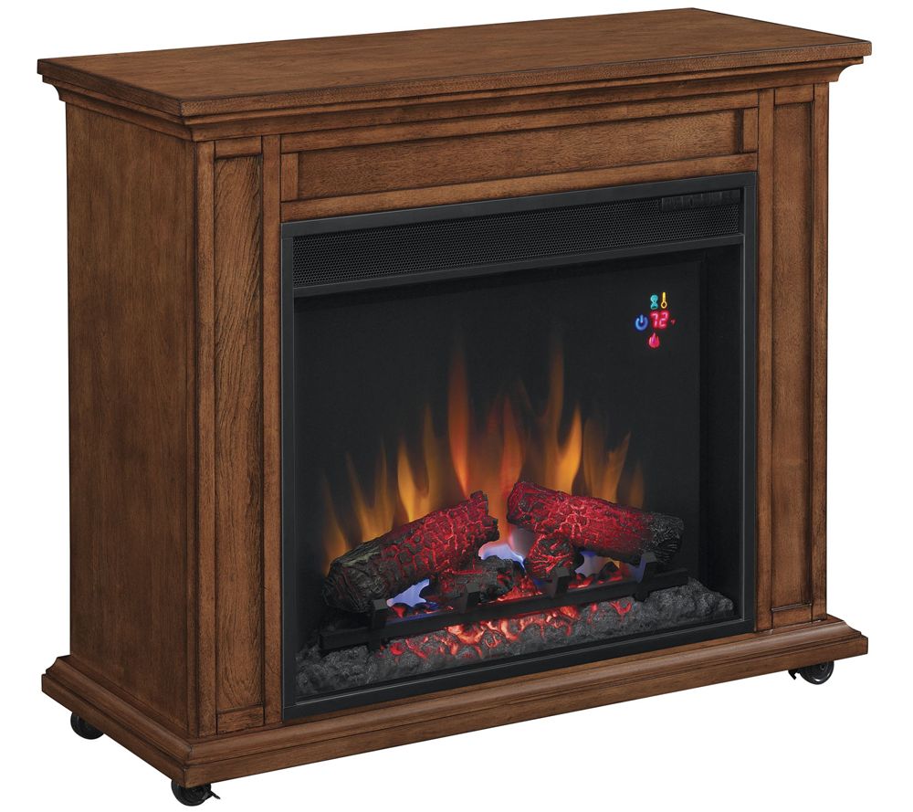 Duraflame Davis Infrared Rolling Mantel Fireplace Heater Qvc Com
