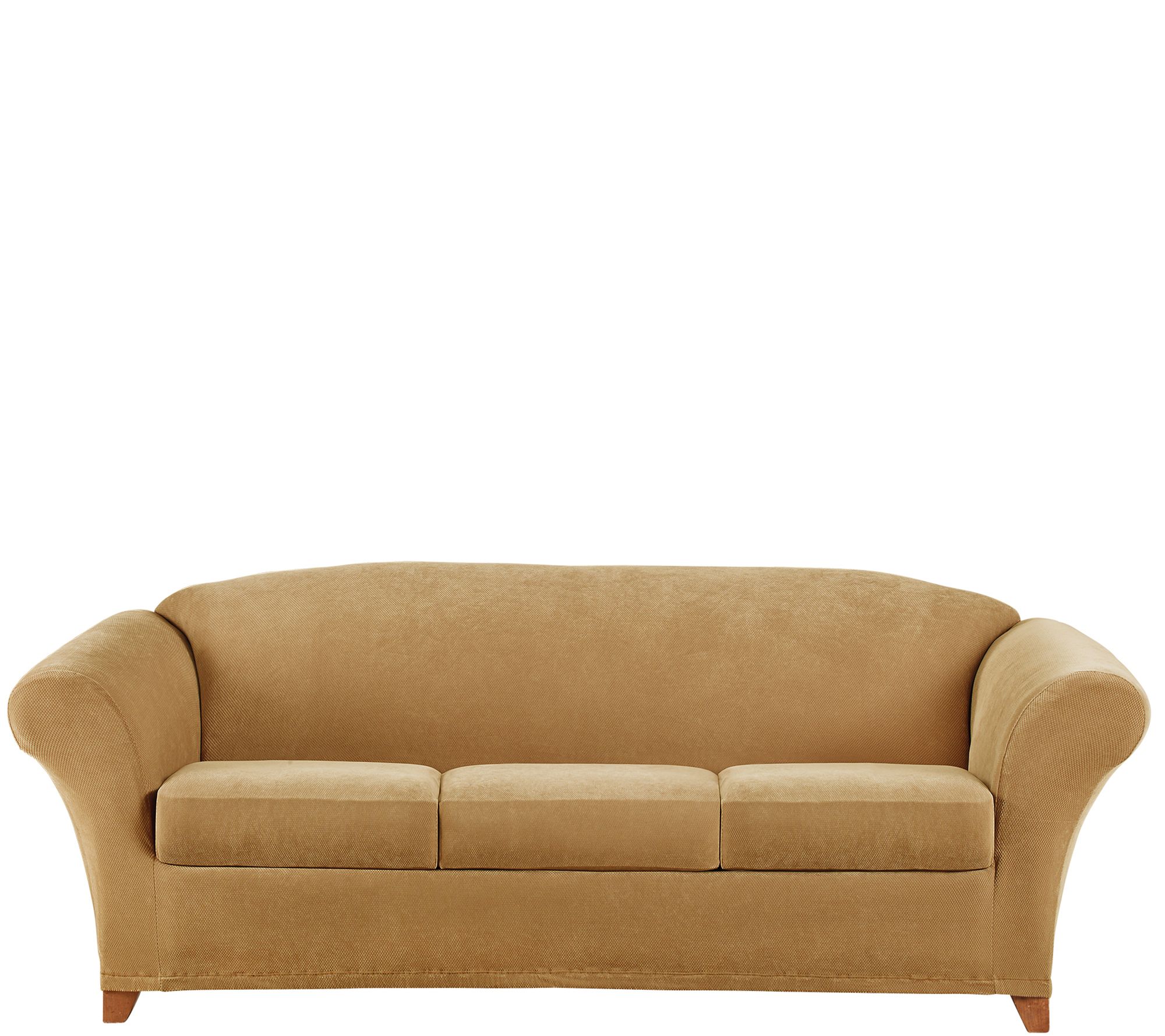 Sure Fit Stretch Pique 3 Seat Sofa Slipcover Qvc Com