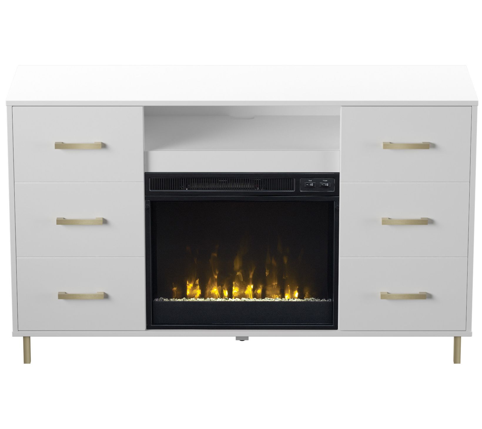 Twin Star Home Tv Stand For 60 Tvs With Electric Fireplace Qvc Com