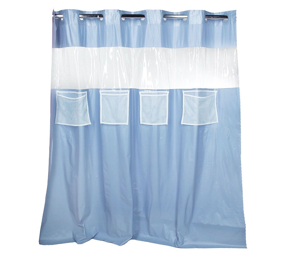 Hookless Vision Vinyl Shower Curtain With 4 Mesh Pockets Page 1