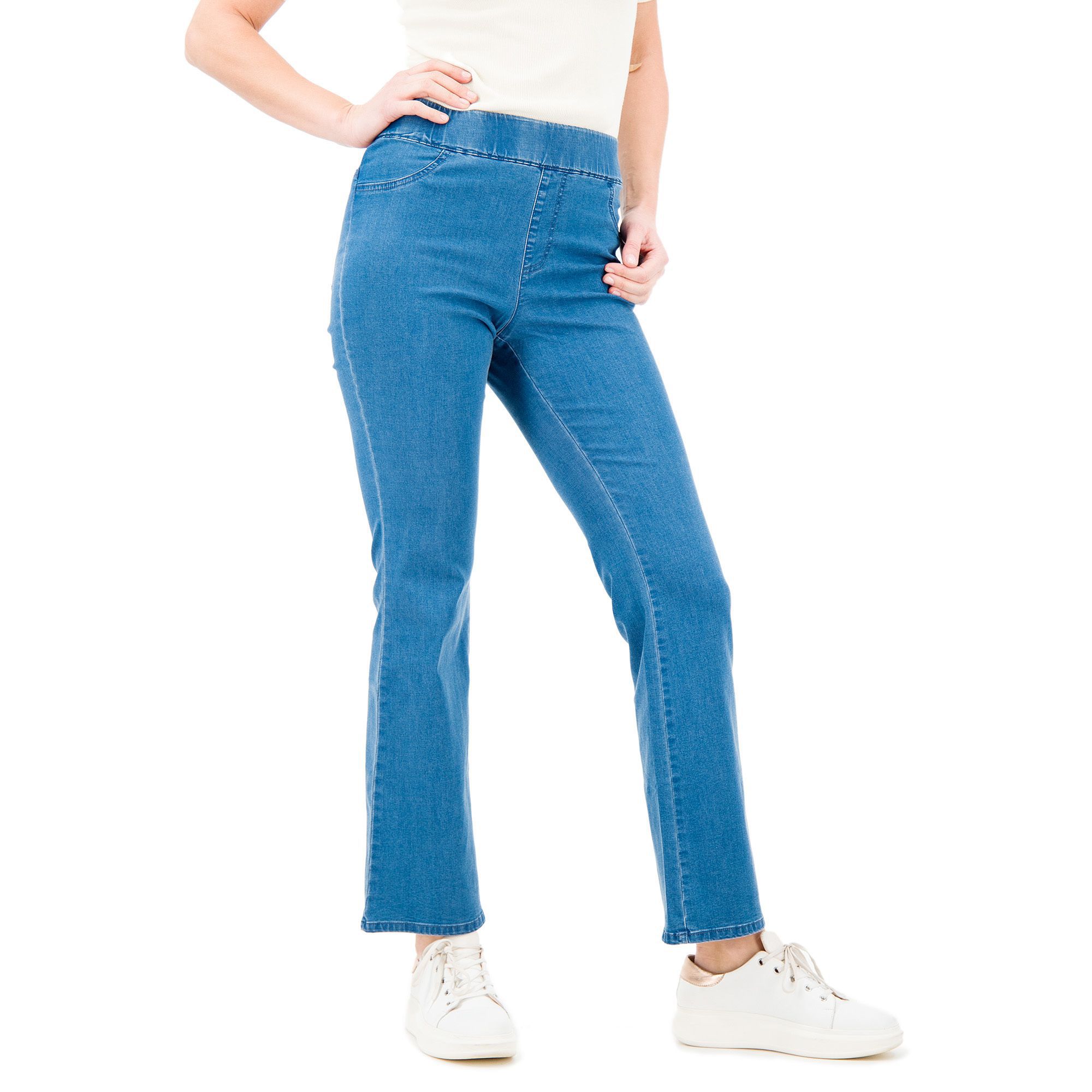 QVC Nina Leonard Jeans stretch a zampetta Regular e Petite