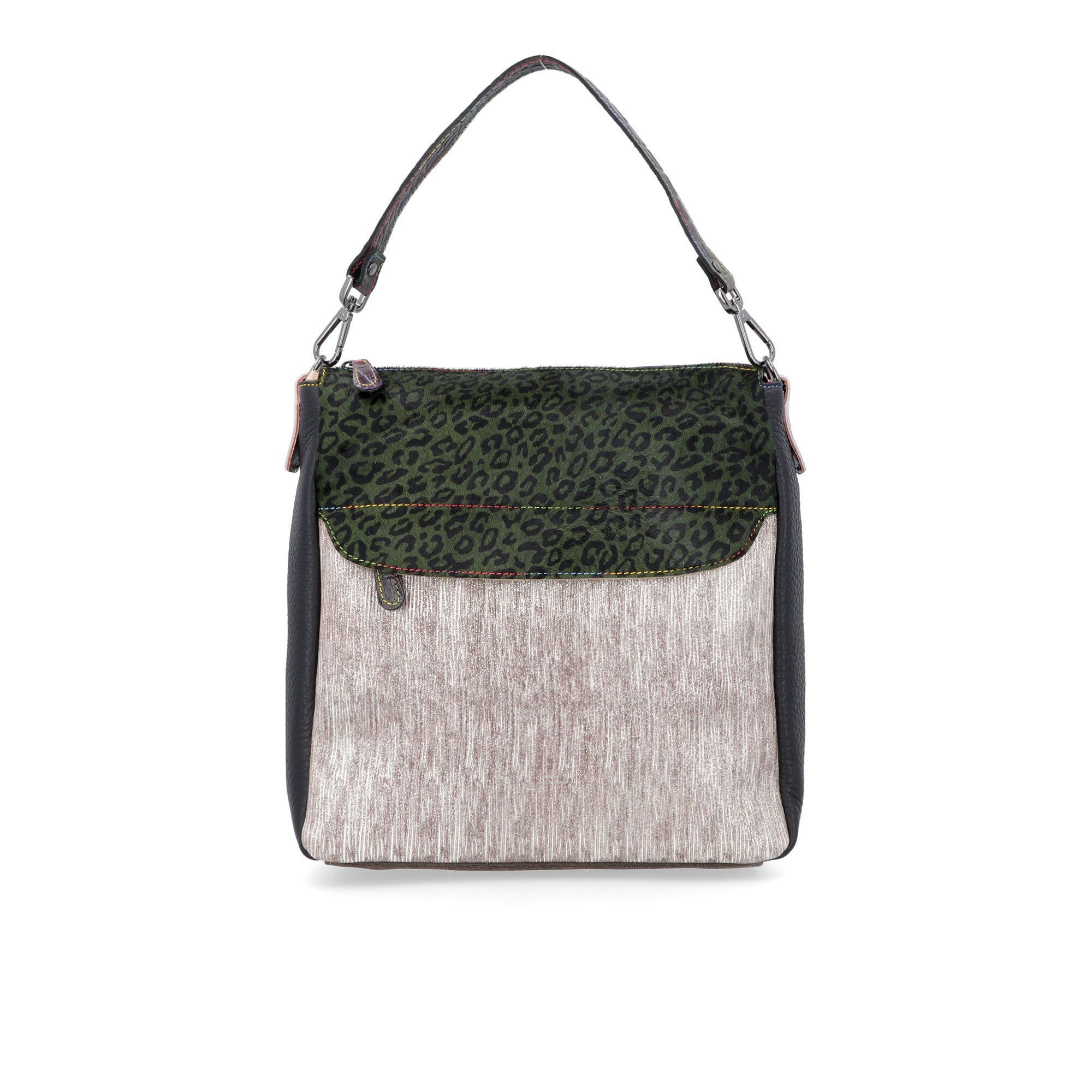 Image of Ebarrito Borsa a spalla in pelle patchwork Country Bag061