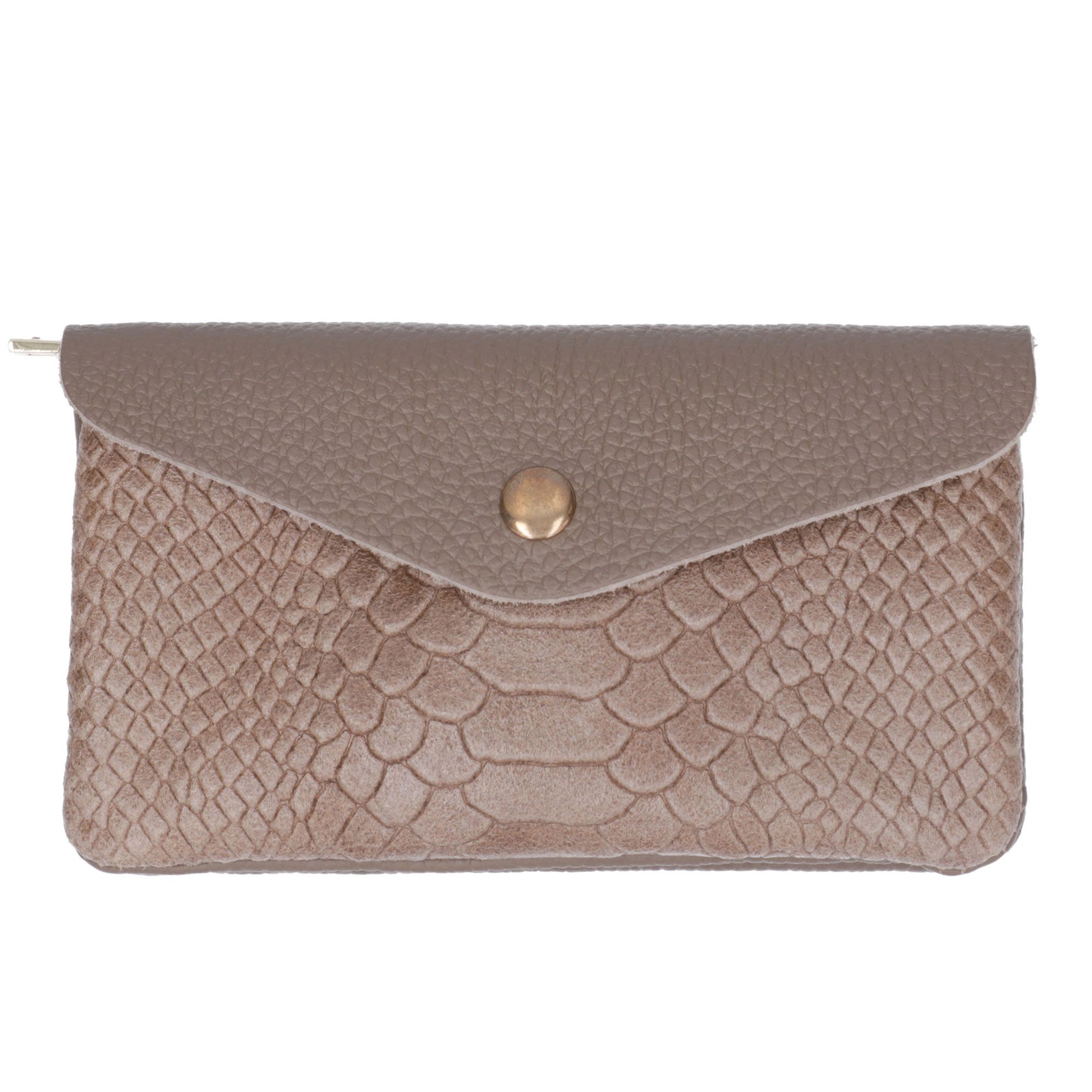 QVC Le Corone Bags Pochette in pelle Miss Night&Day con stampa cocco