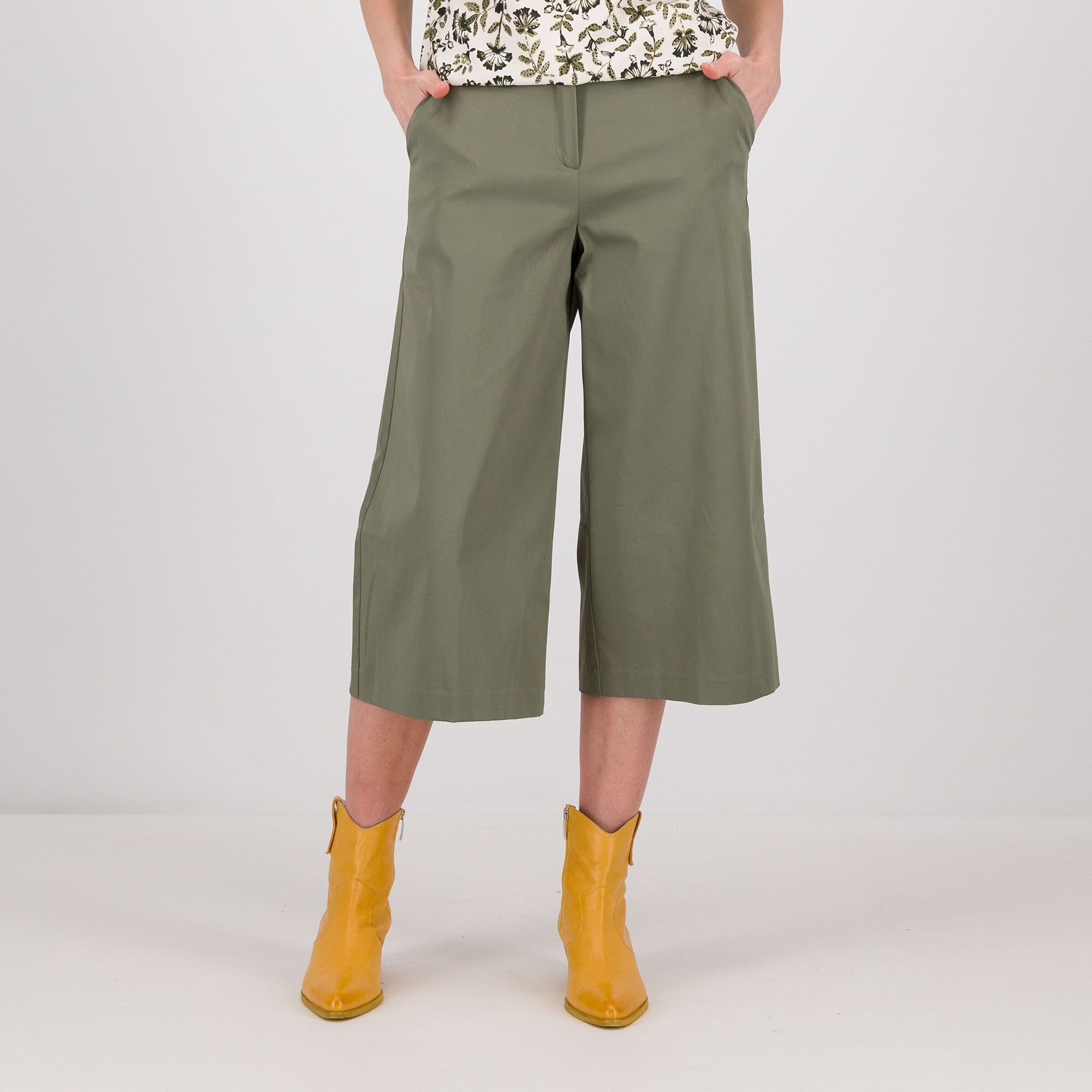 Image of EXTESA Pantaloni cropped con elastico in cinta in cotone061