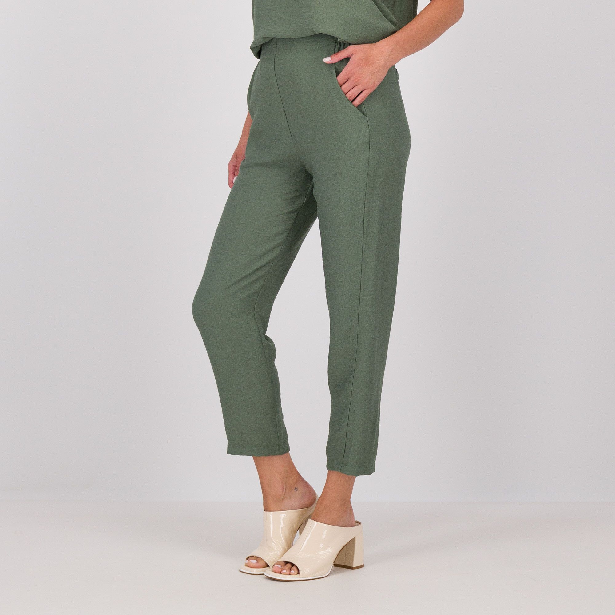 QVC LUCREZIA SCIORTINO Pantaloni a carota in viscosa con elastico