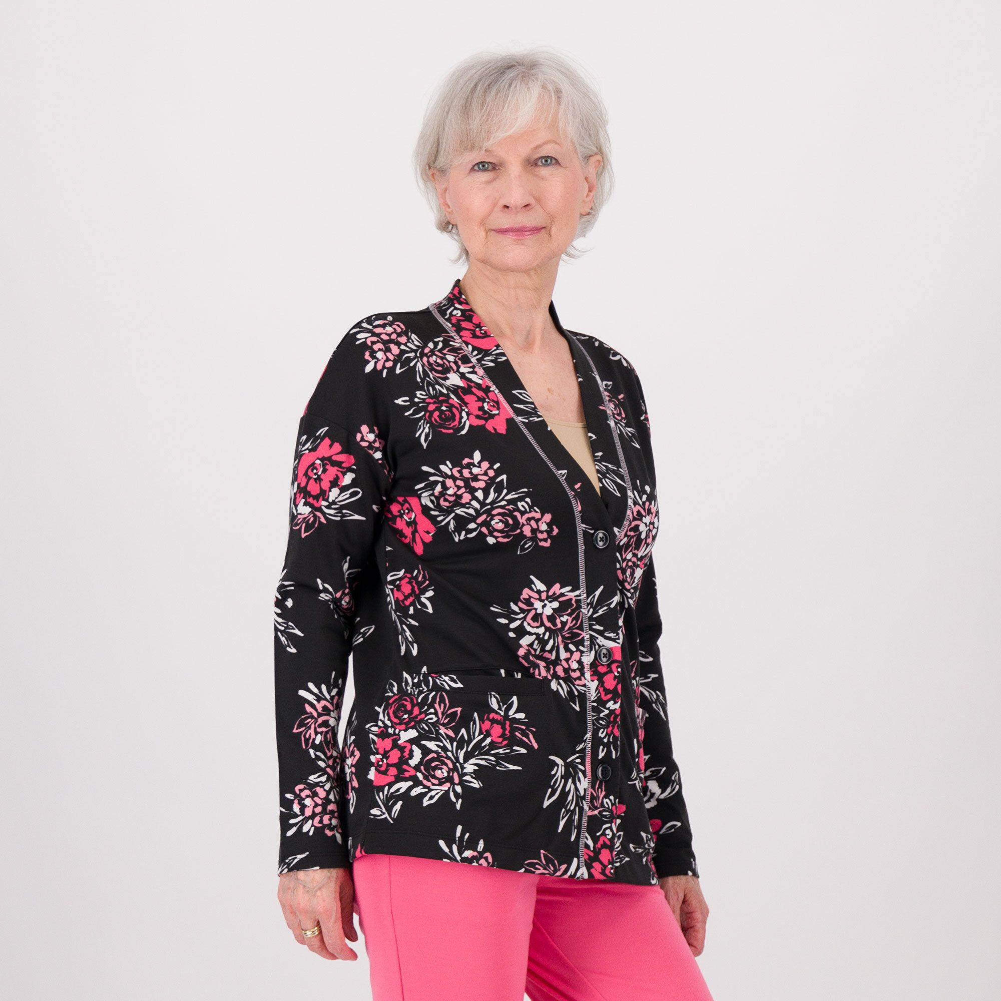 Image of Cuddle Duds Cardigan in maglia con manica lunga e bottoni061