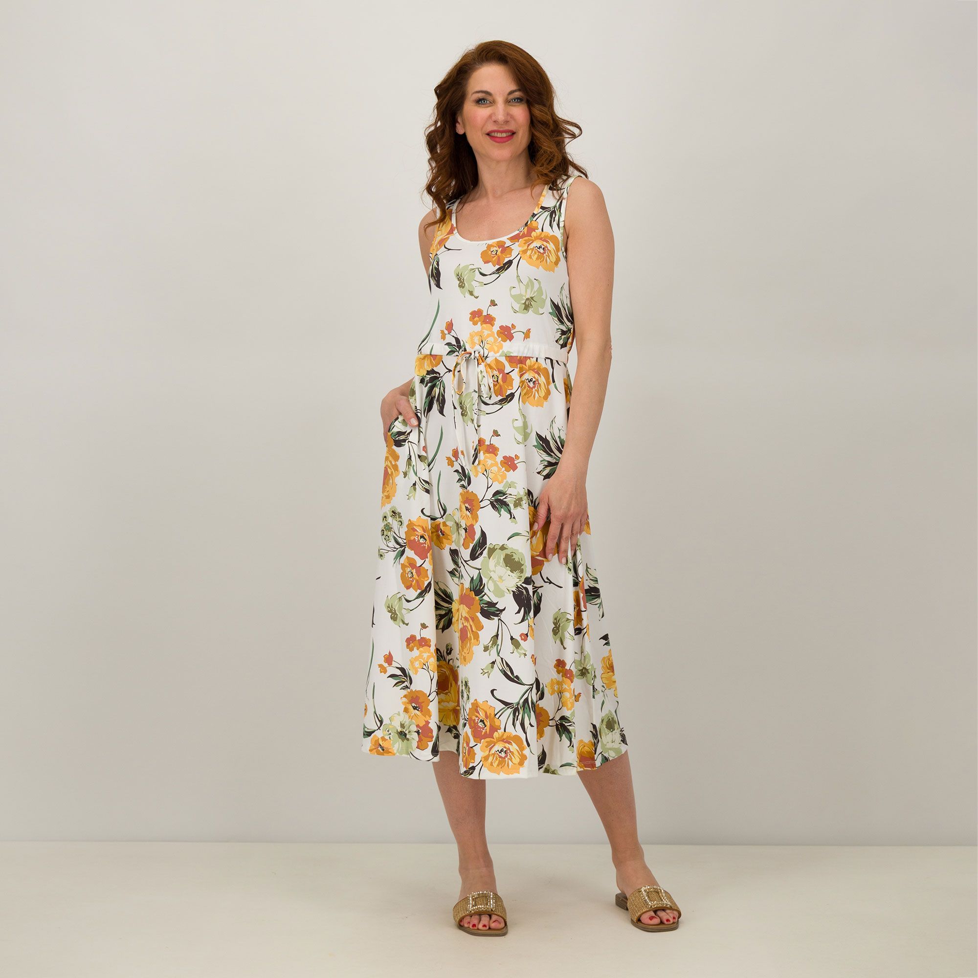 Nina Leonard
Abito midi smanicato 
in jersey
con scollo tondo