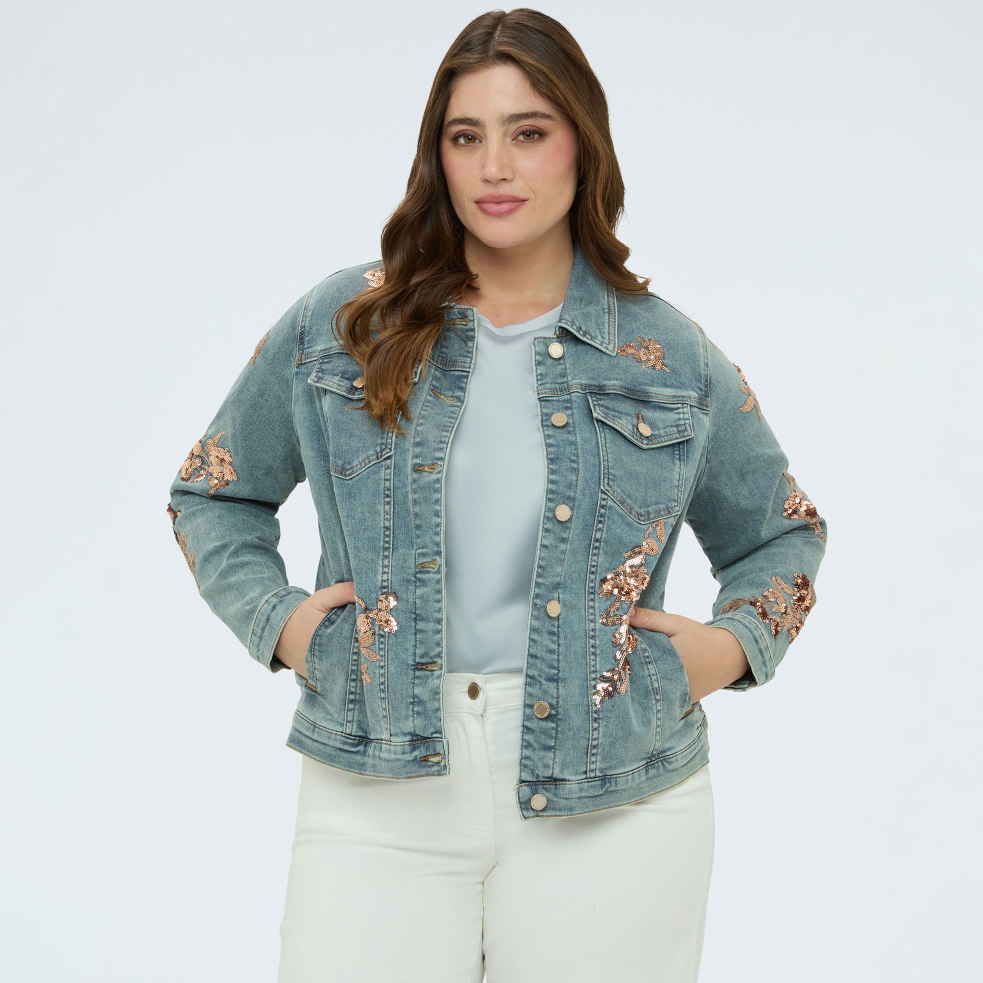 Fiorella Rubino
Giacca in cotone
con ricami floreali