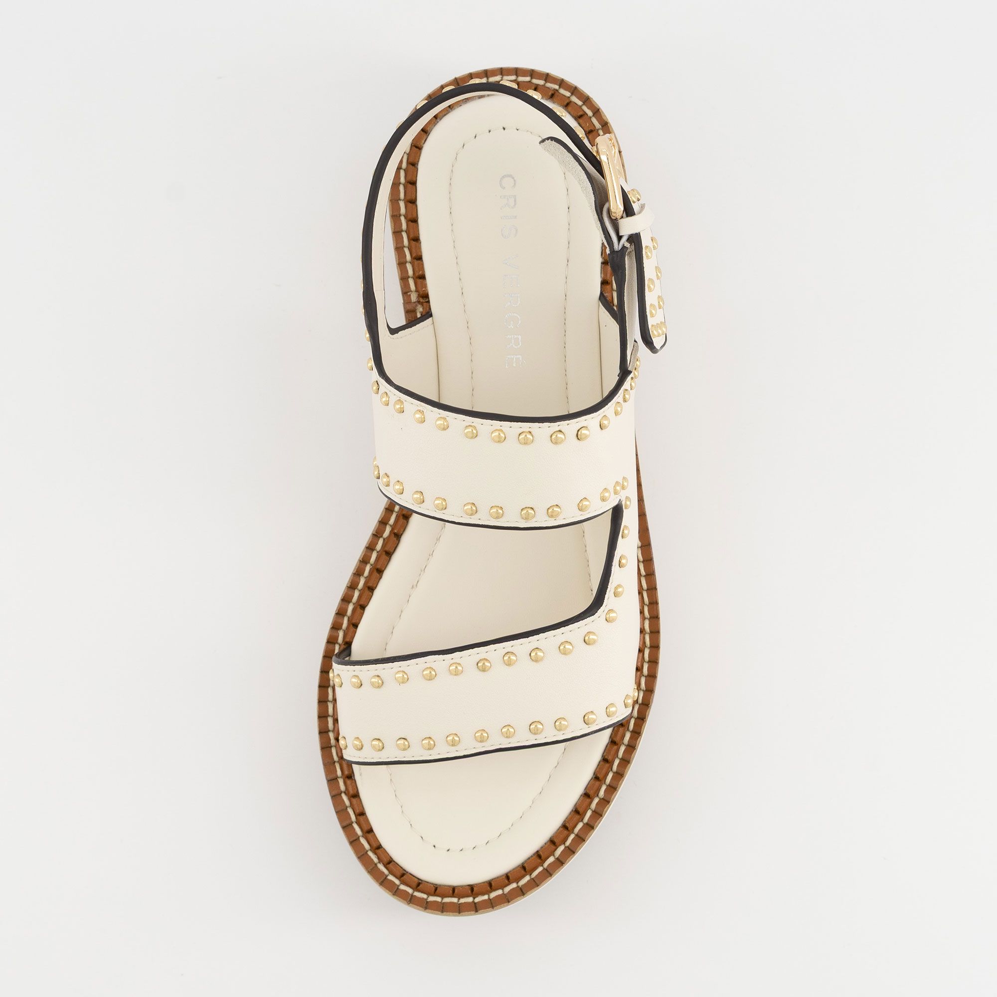 Cris Vergré Sandali in pelle con cinturino alla caviglia e suola 5 cm