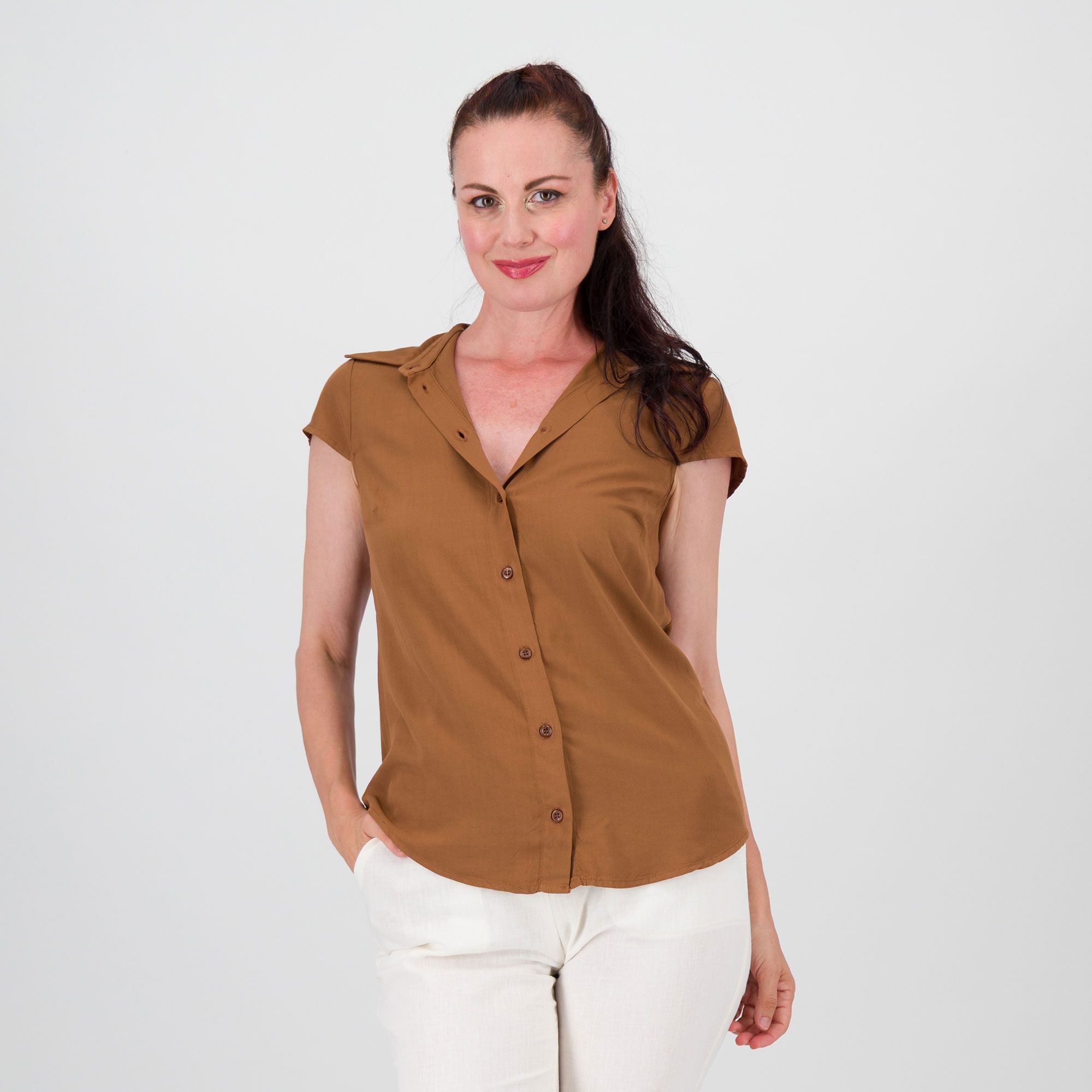 Caterina Lancini Camicia in mussola di viscosa con bottoni