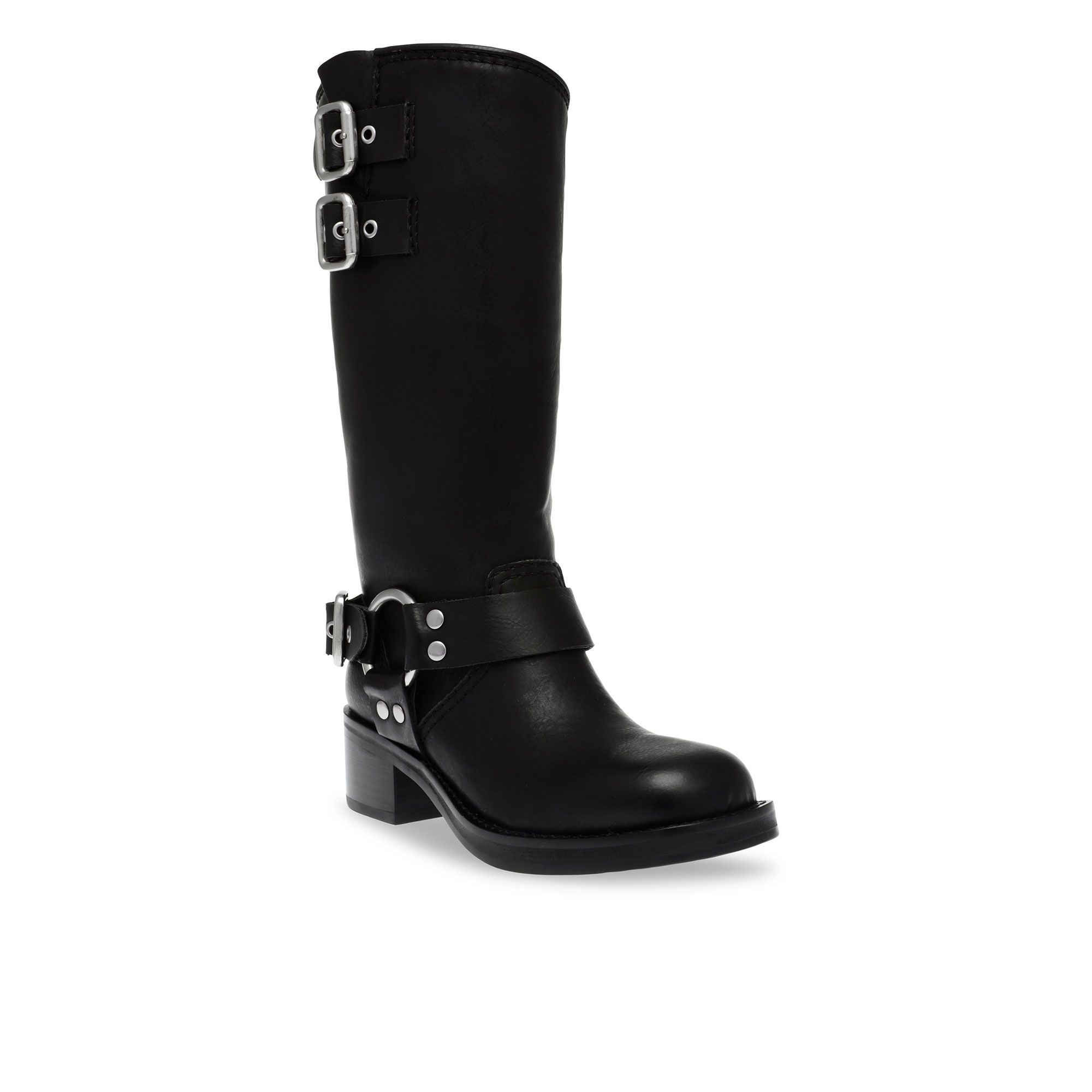 Steve Madden
Stivali tipo biker
con fibbie e tacco
4,5 cm