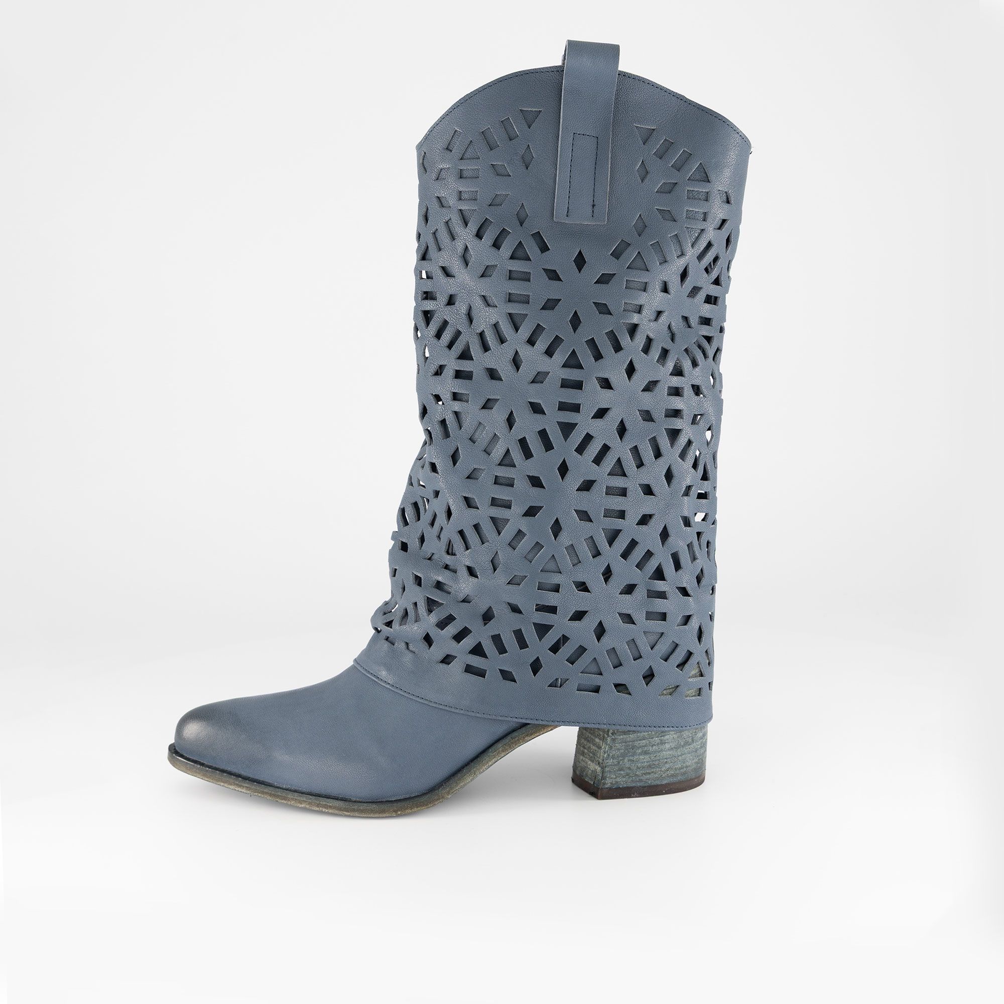 Galieti Stivale texano in pelle con tacco 6,5 cm