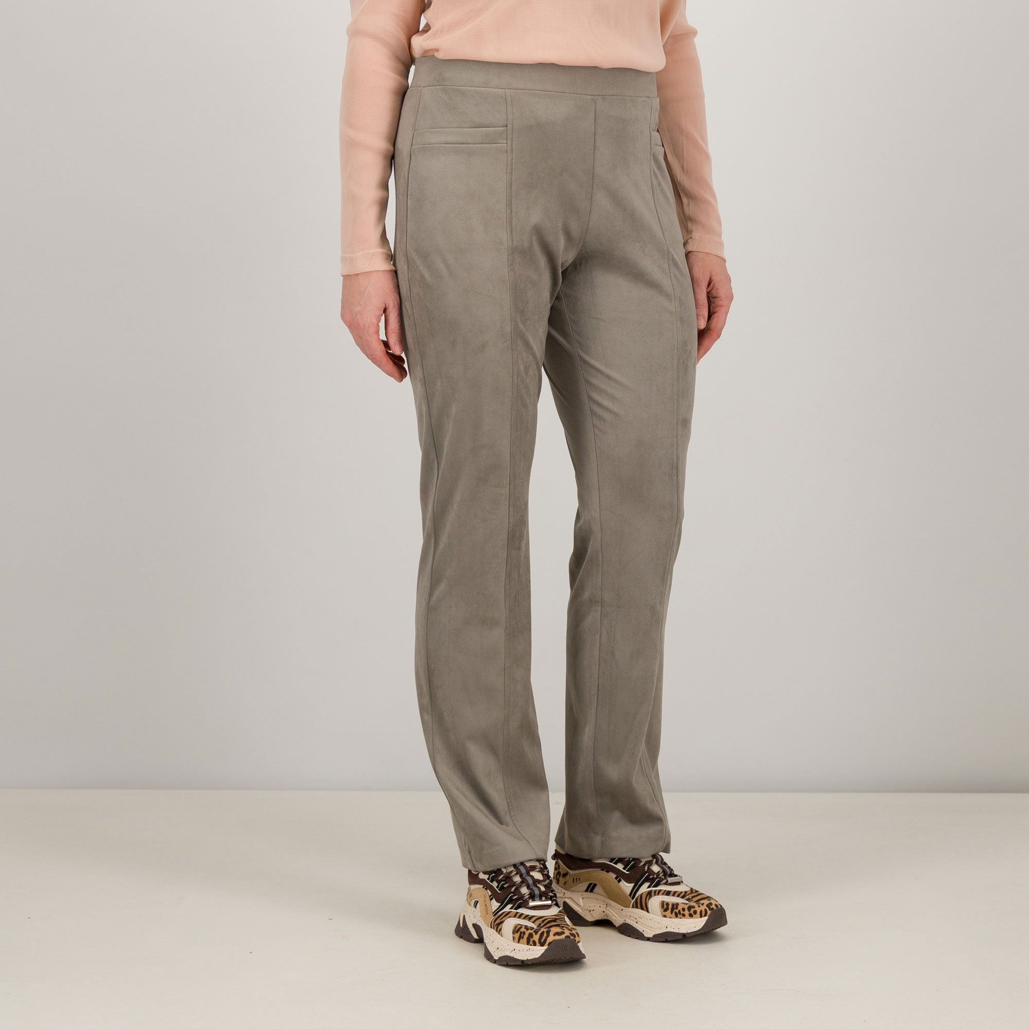 Officina della Moda
Pantaloni in tessuto
scamosciato con 
elastico