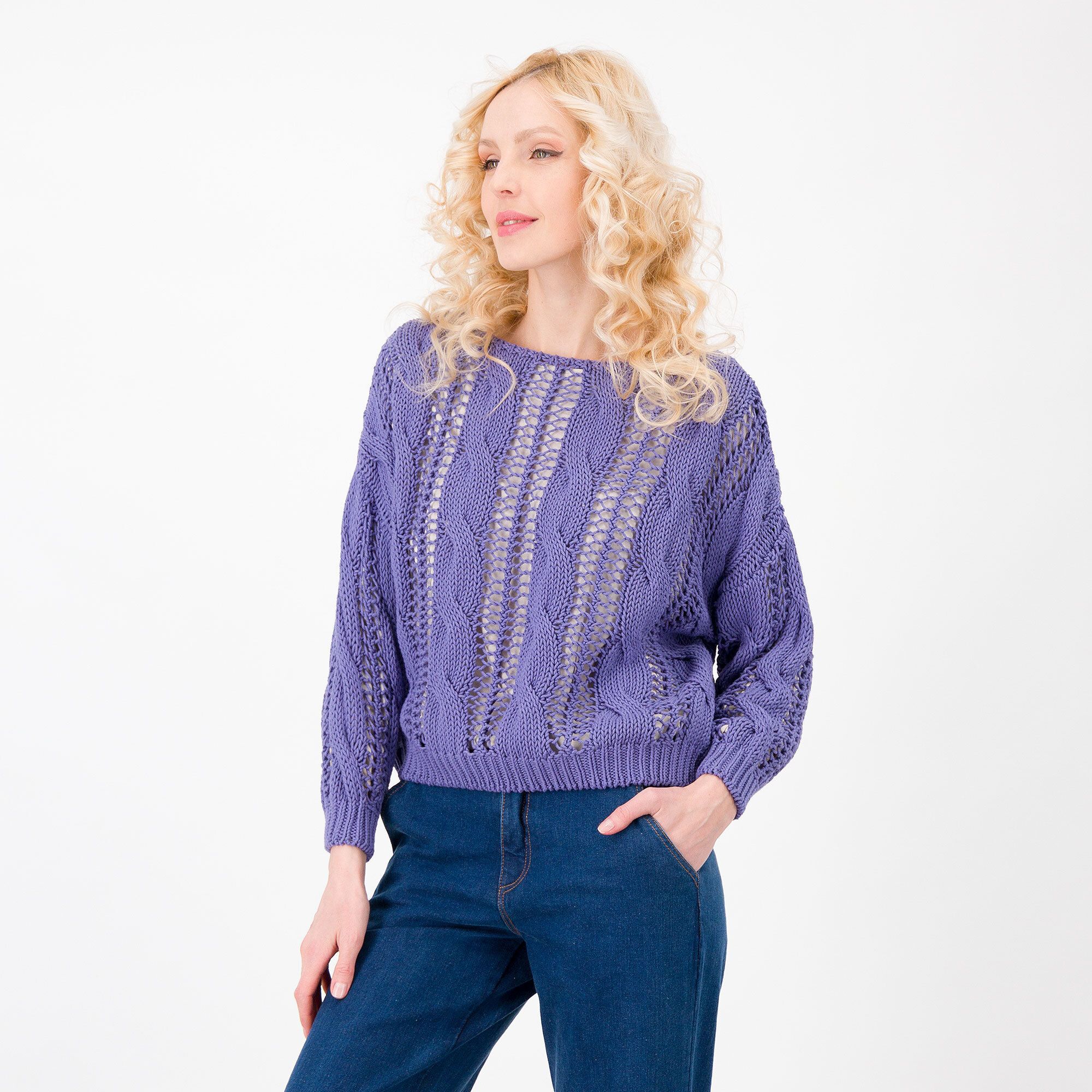 QVC Enjoy Maglia a trecce in filato di cotone