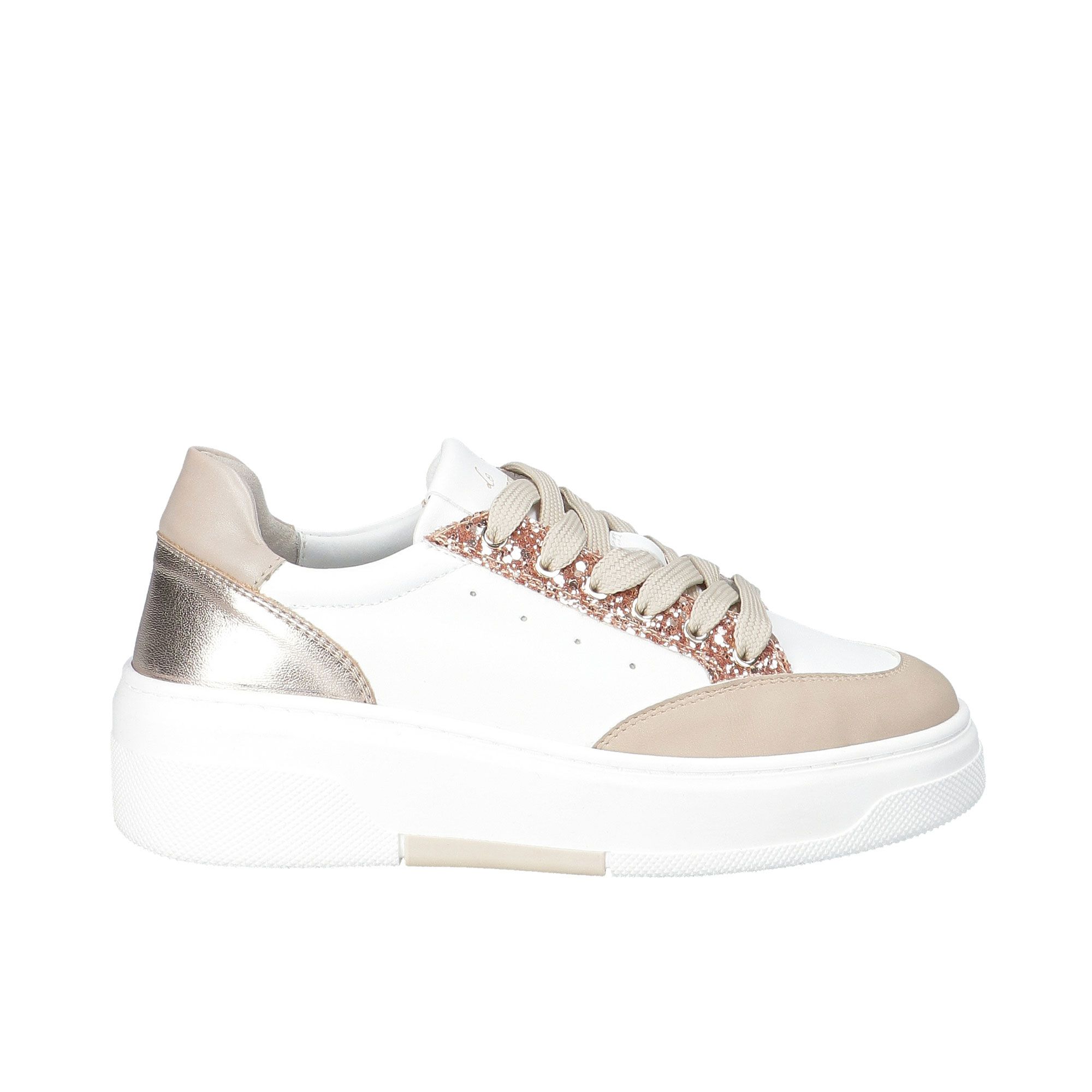 Image of Le Serpentini Sneaker stringate con tomaia multicolor e inserti laminati061