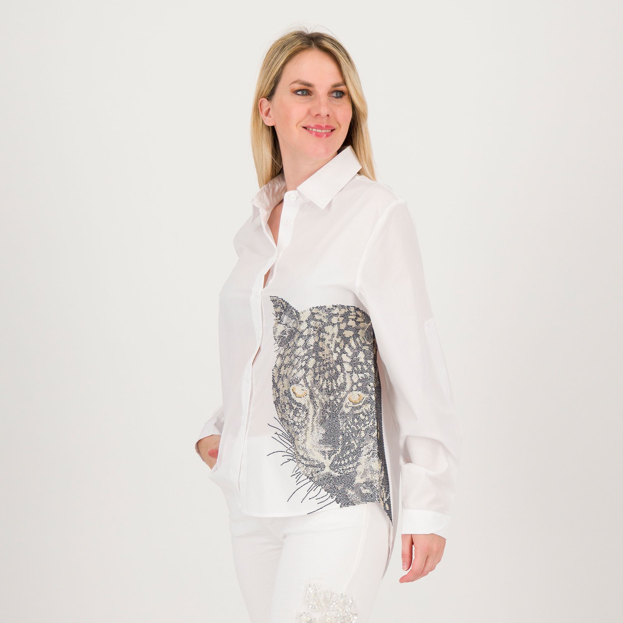 Stefano Ghilardi
Camicia over
in misto cotone
con stampa tigre