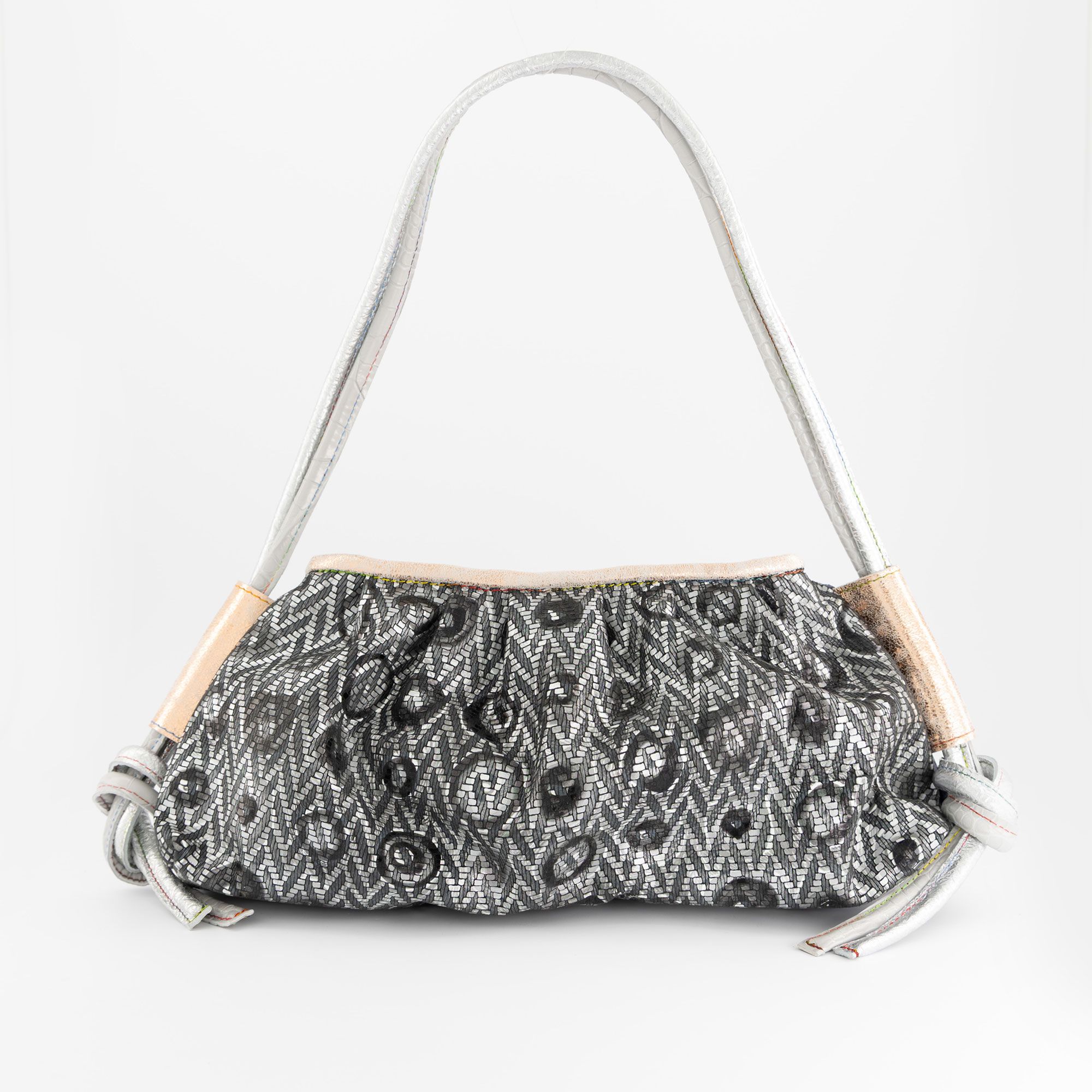 Ebarrito
Borsa baguette Duna
in pelle patchwork