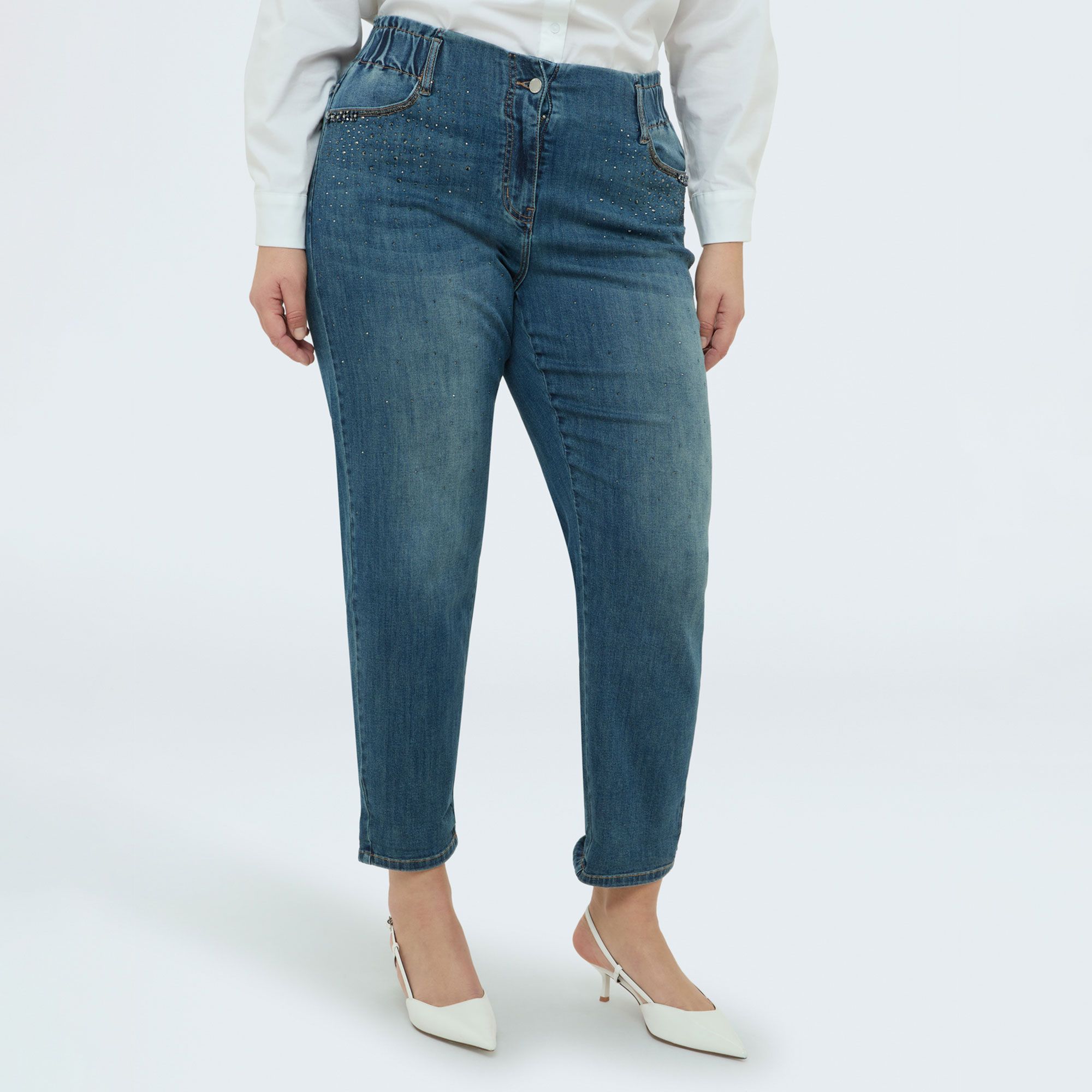 Fiorella Rubino
Jeans balloon
in cotone con
elastico