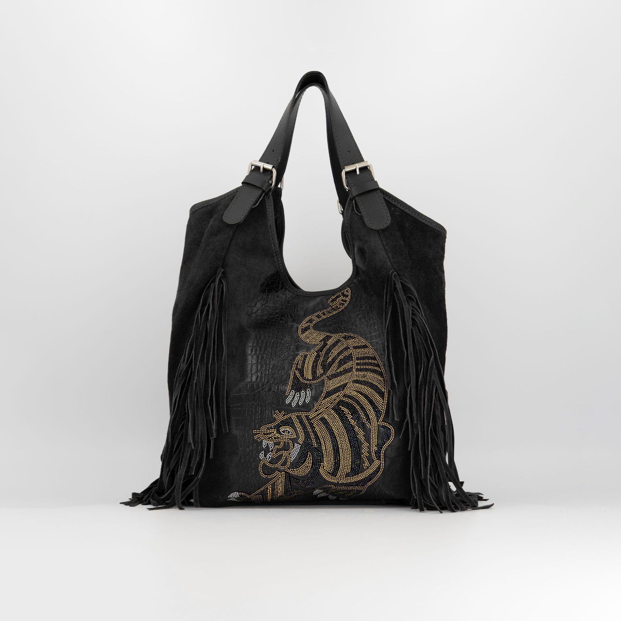  Stefano Ghilardi
Borsa a spalla
in pelle scamosciata
con frange