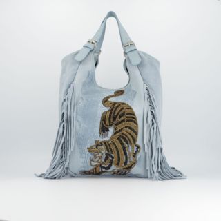 Stefano Ghilardi
Borsa a spalla
in pelle scamosciata
con frange