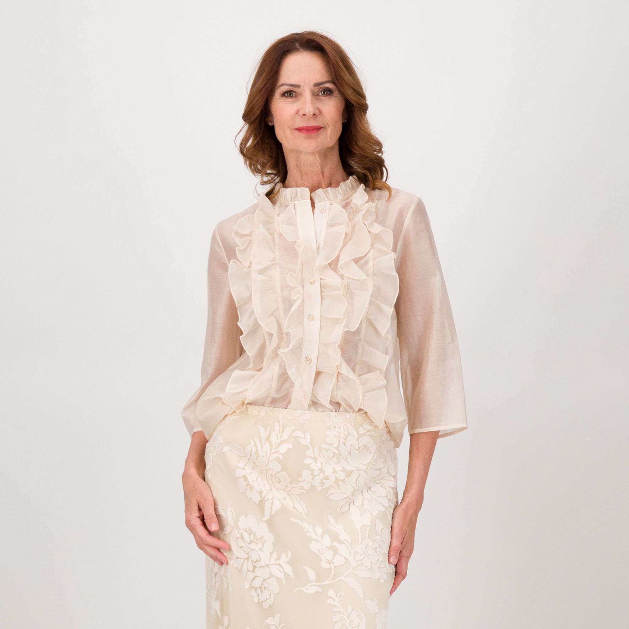 Caterina Lancini
Camicia in voile
misto lyocell
collo arricciato