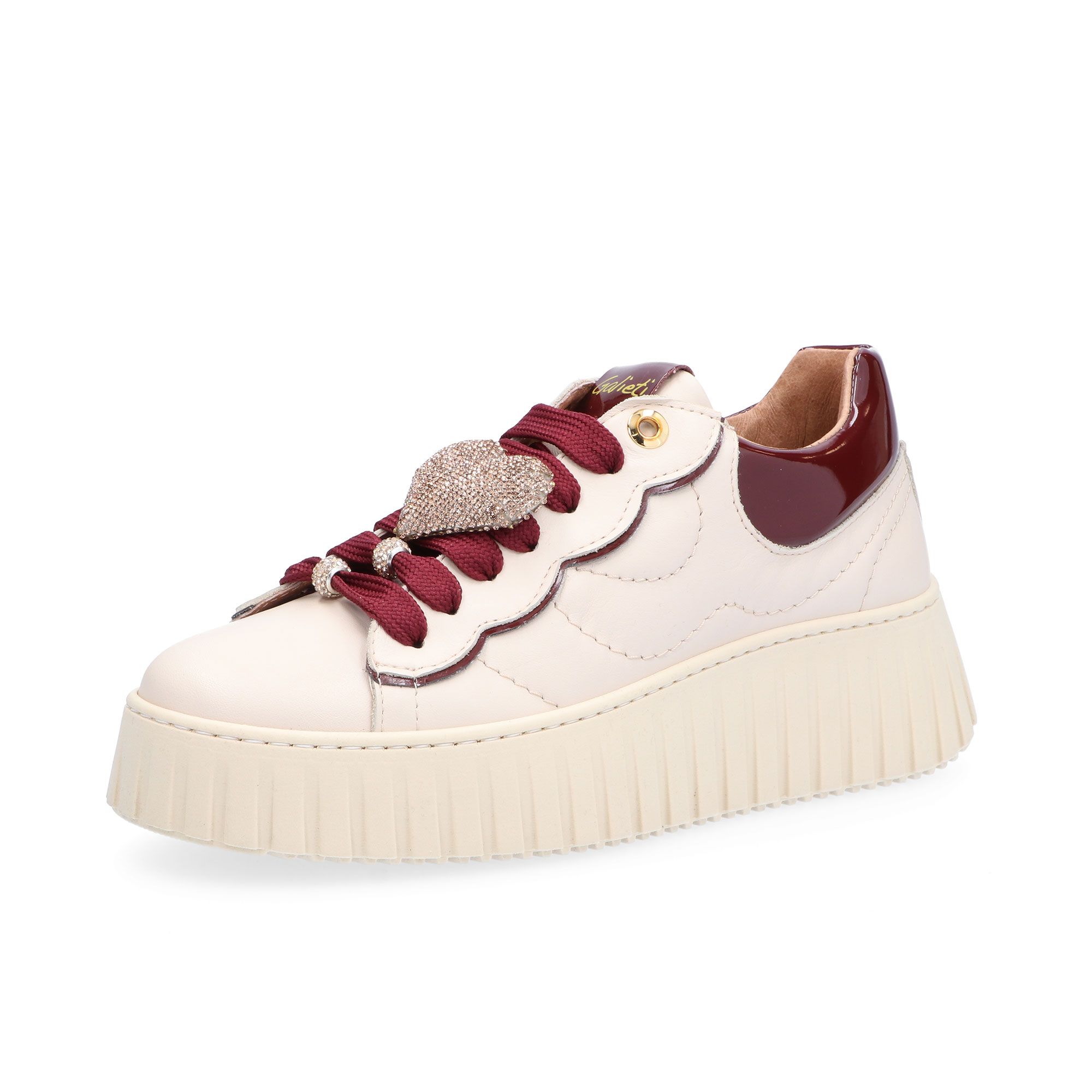 Galieti
Sneaker in pelle
nappa con cuciture in
rilievo e suola  5 cm