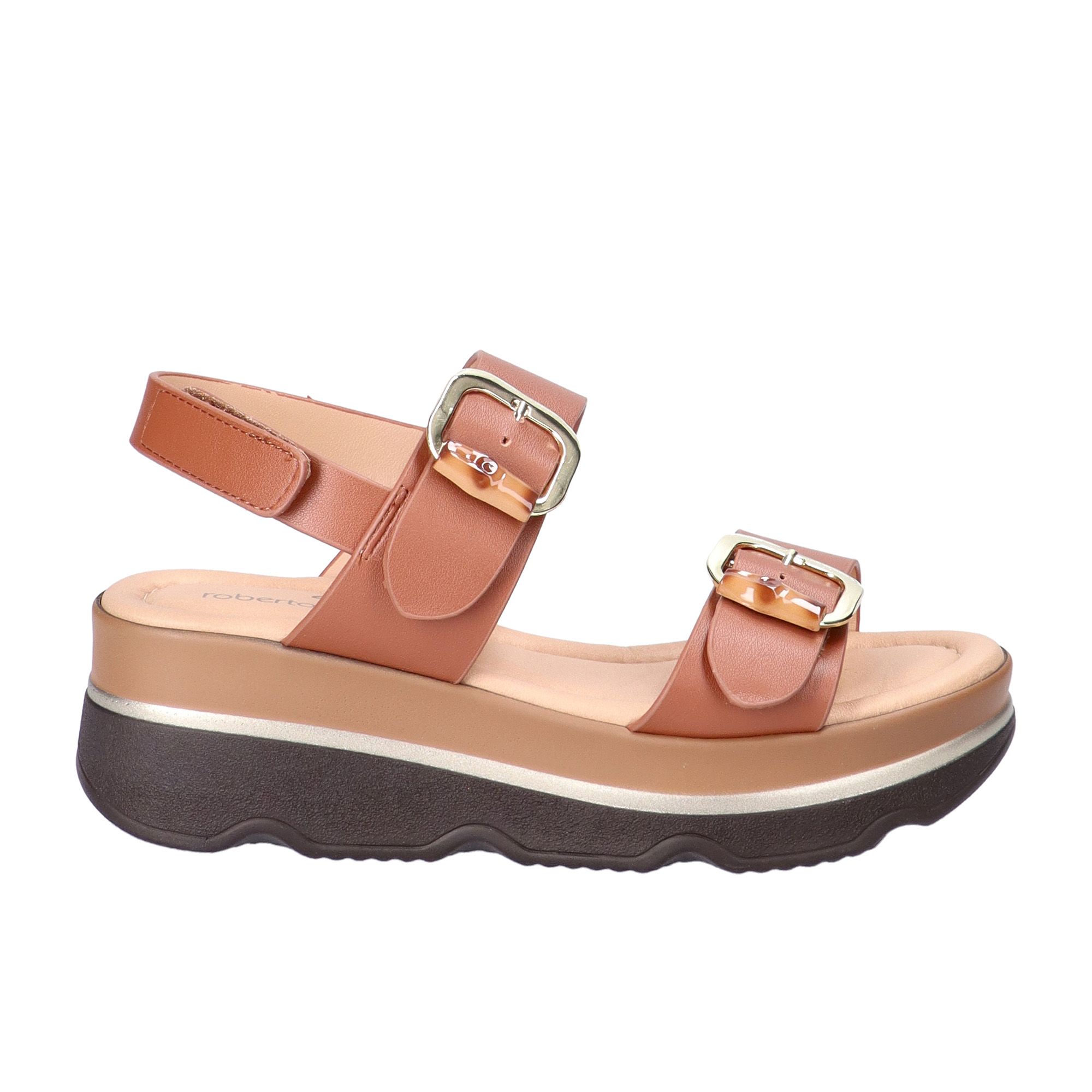 Le Serpentini Sandali in pelle con due fasce e suola 5,5 cm