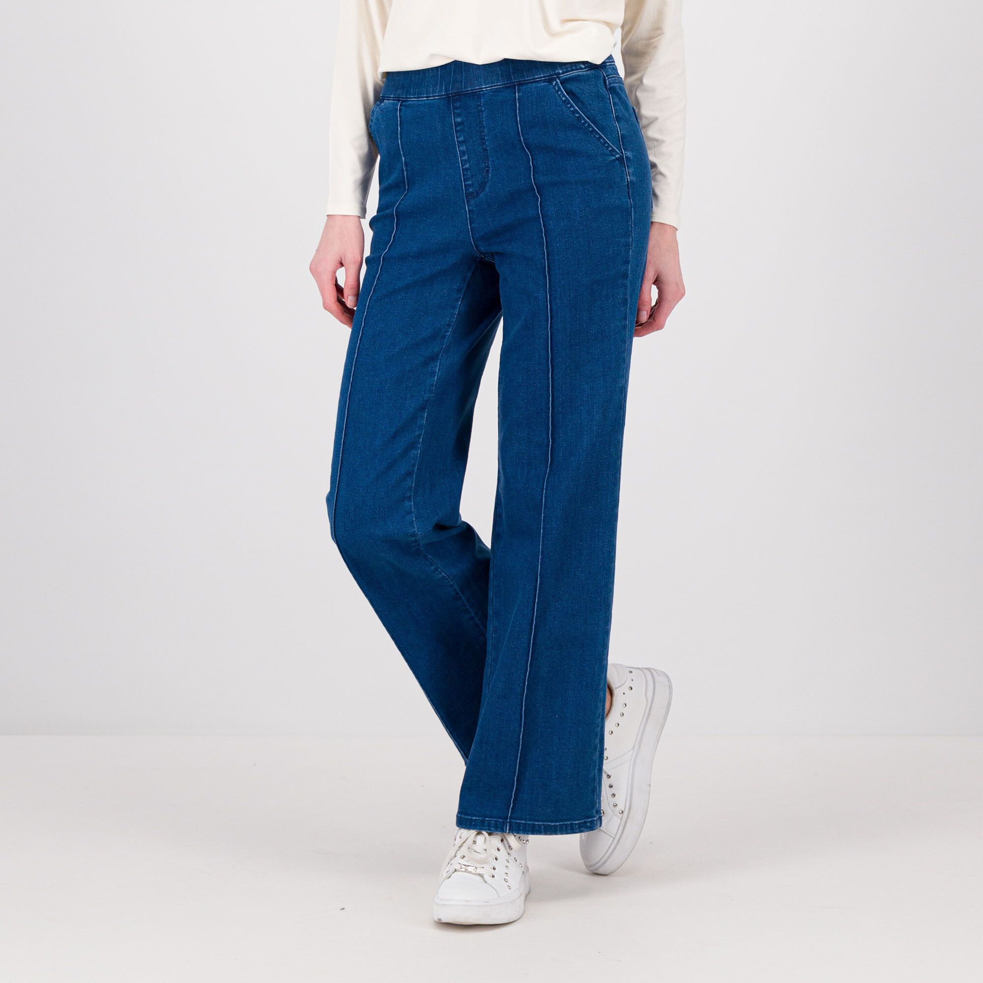 QVC Isaac Mizrahi Live Jeans ampio con elastico in vita