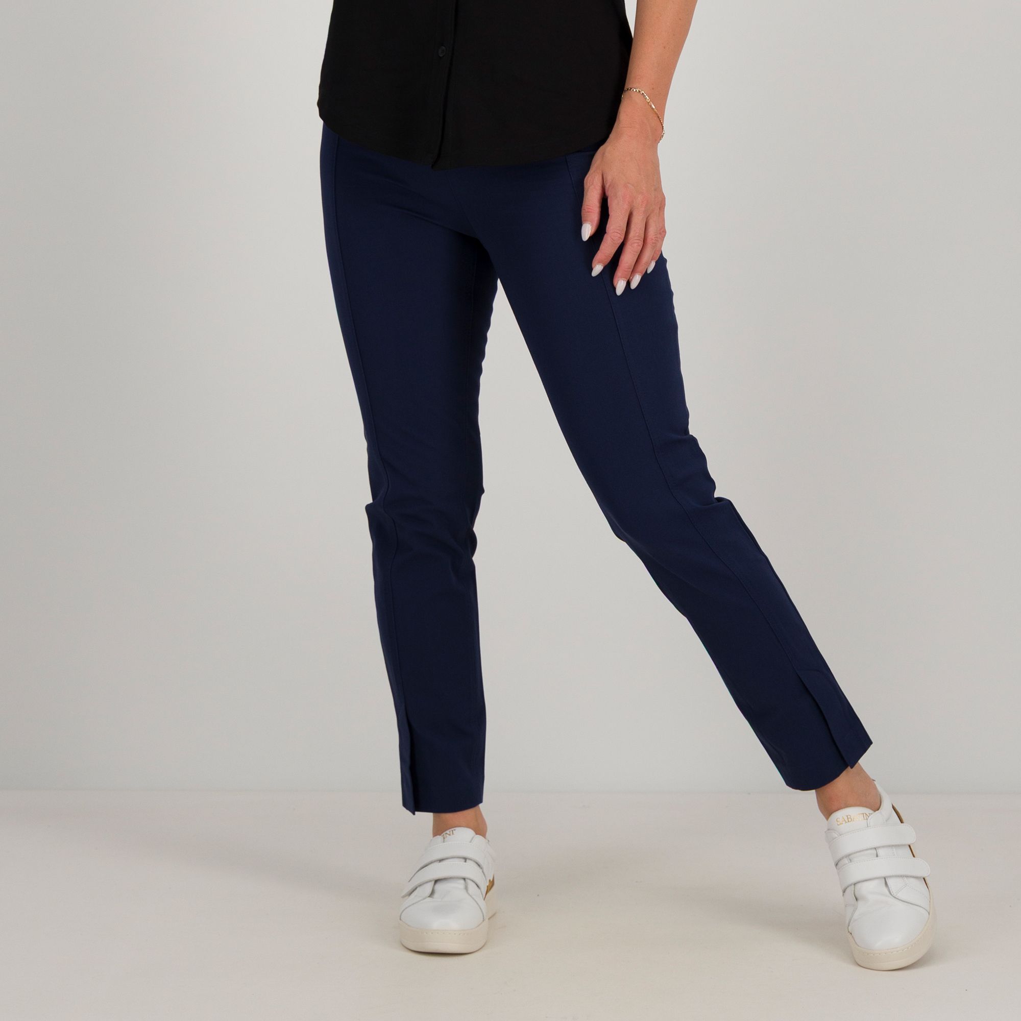 Isaac Mizrahi Live!
Pantaloni cropped
in misto cotone
con elastico in vita