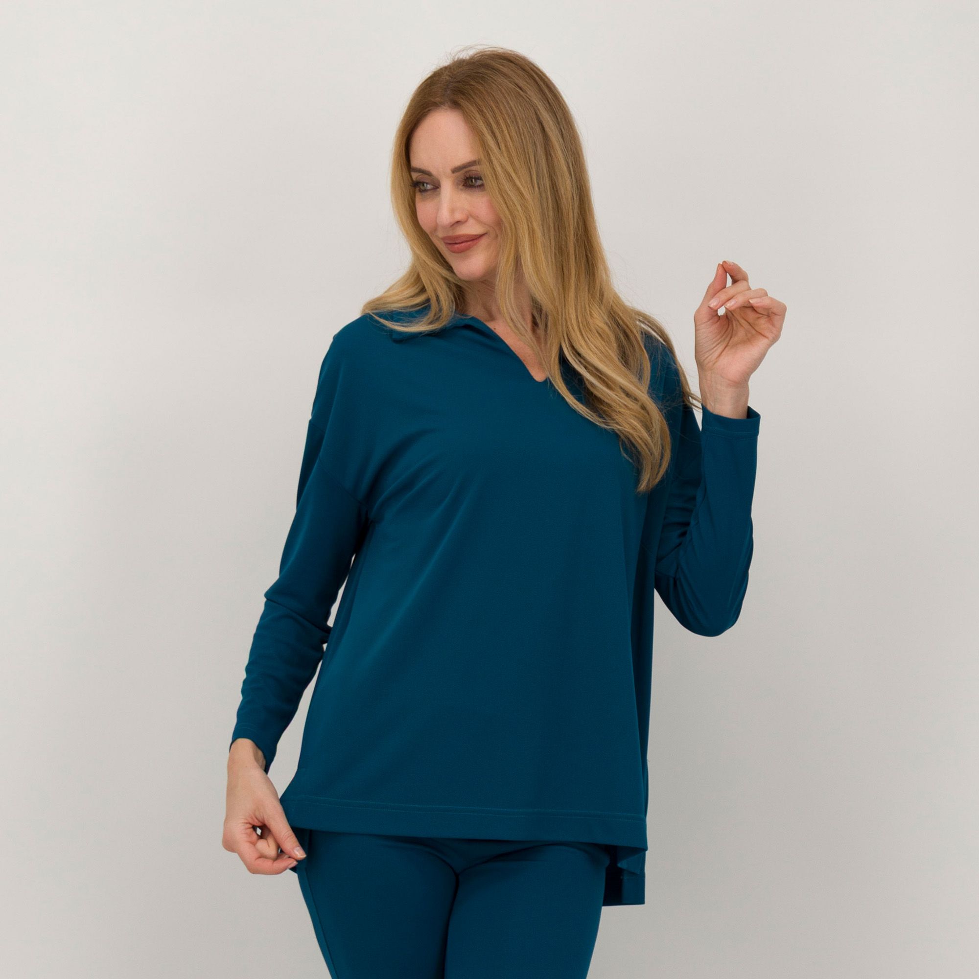 Caterina Lancini
Polo in tessuto
interlock a maniche
lunghe