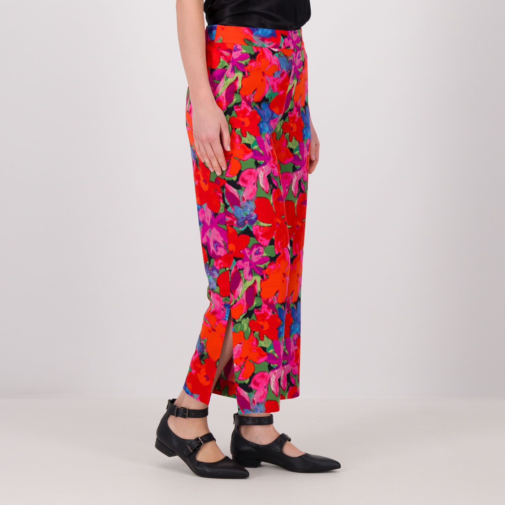 Image of Isaac Mizrahi Live! Pantaloni cropped fantasia a gamba larga061