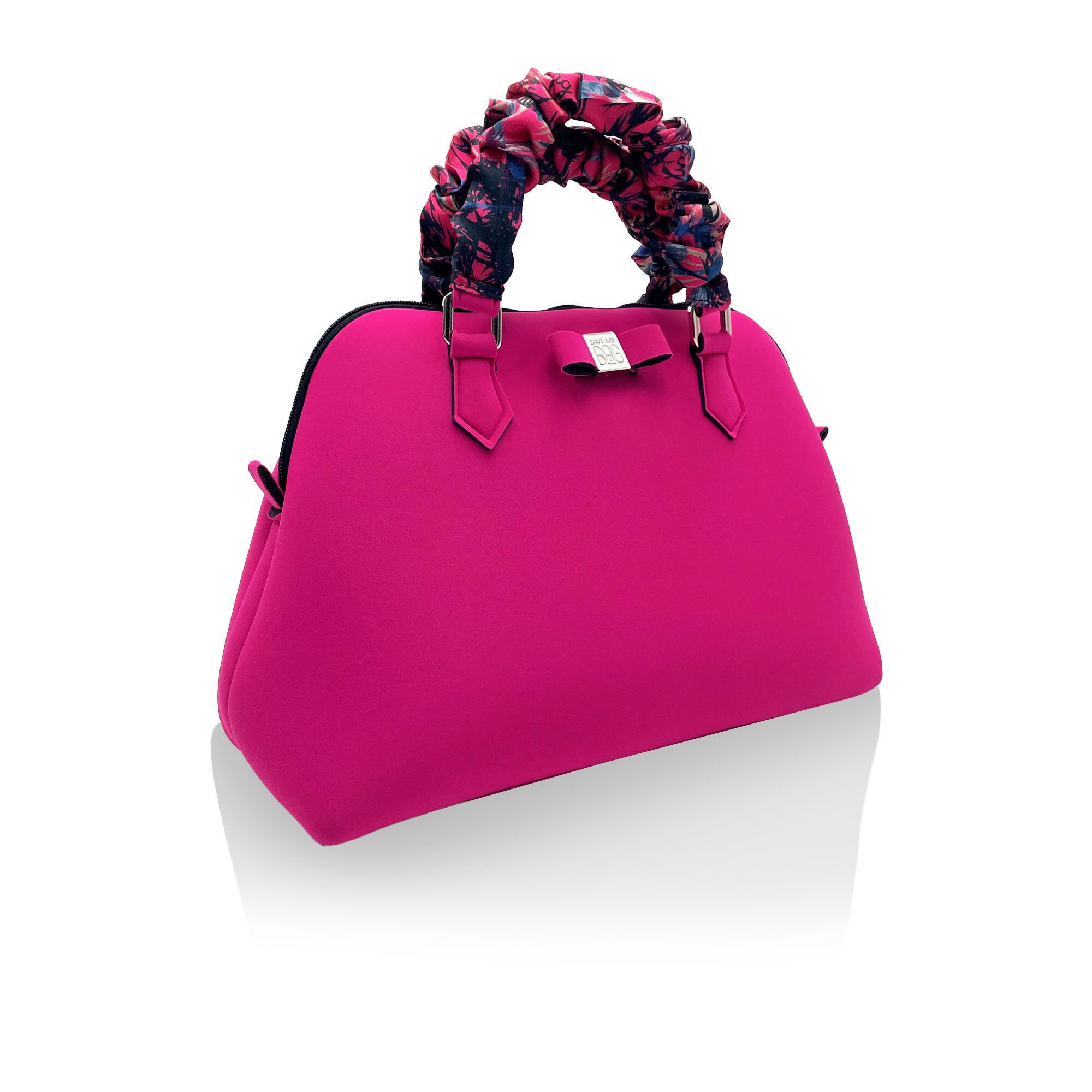 QVC Save my Bag Borsa in poly-fabric con manici rivestiti da foulard in seta