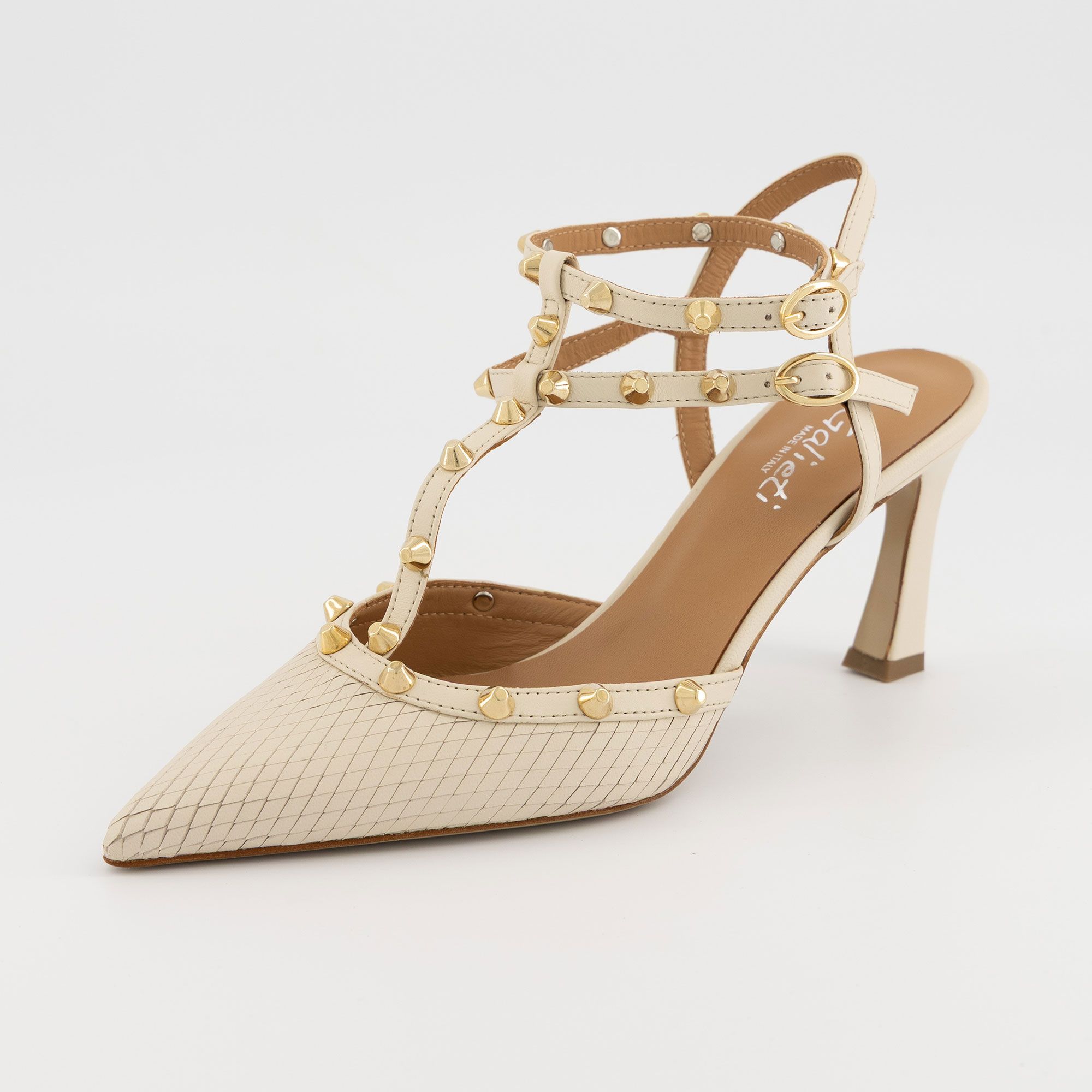 Galieti
Slingback in pelle
rettile con tacco
7,5 cm