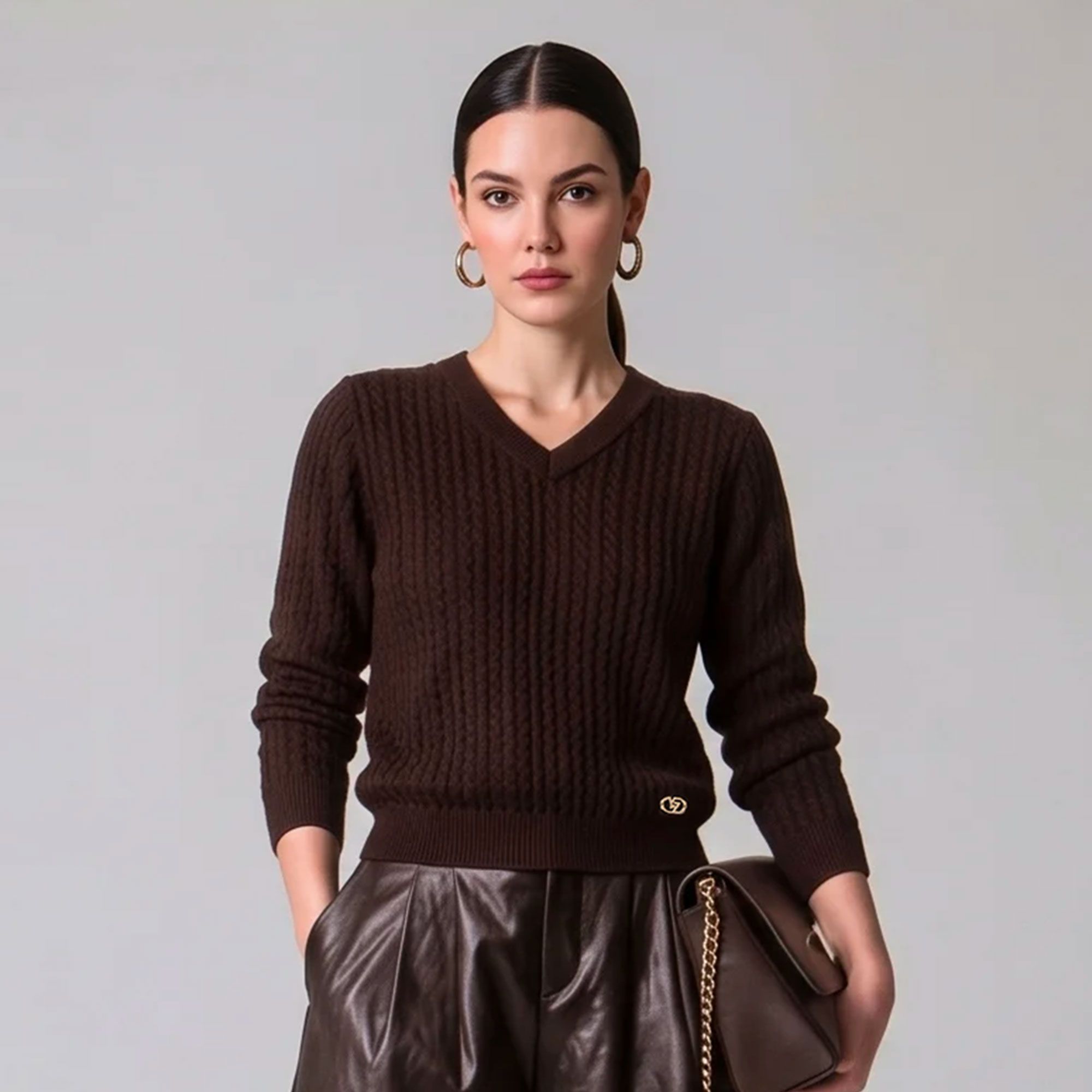 YES ZEE
Maglione con lana
lavorato a maglia
a manica lunga