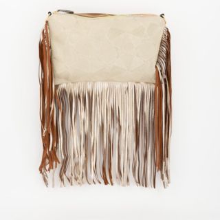 Ebarrito
Pochette in pelle
patchwork con
frange sui lati