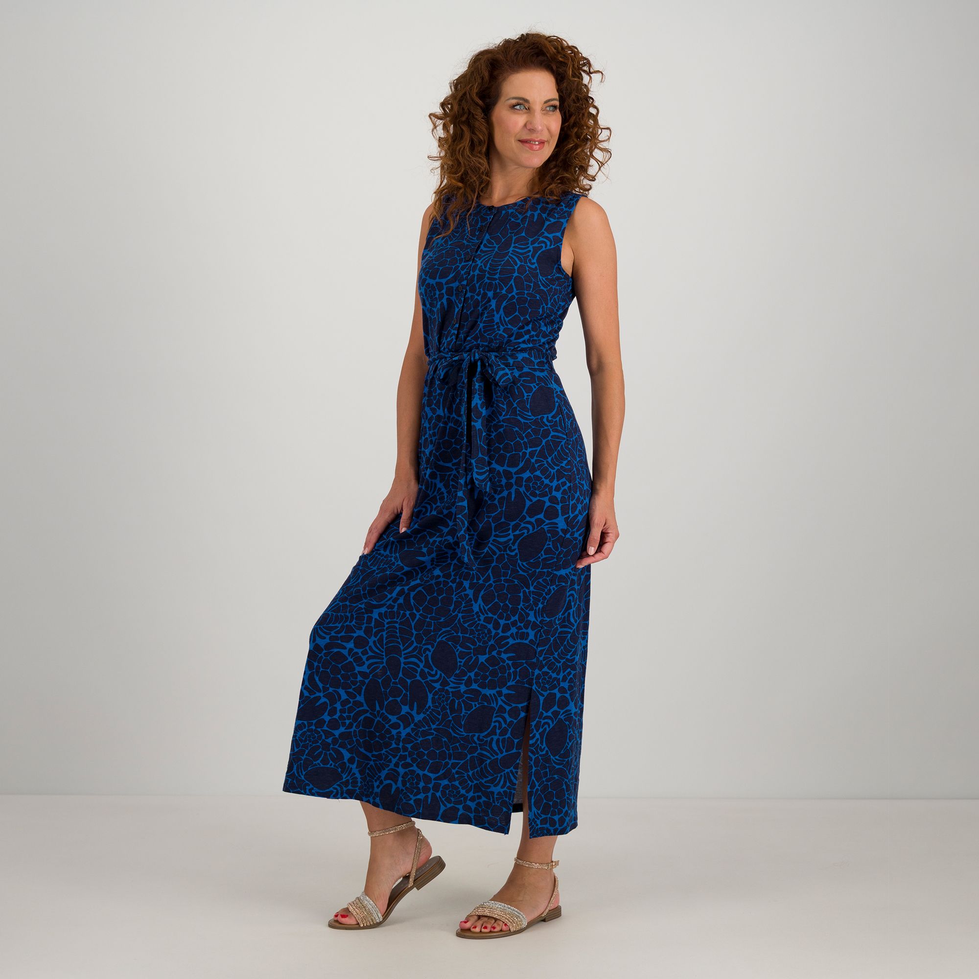 Denim & Co.
Abito lungo
in jersey
con lino