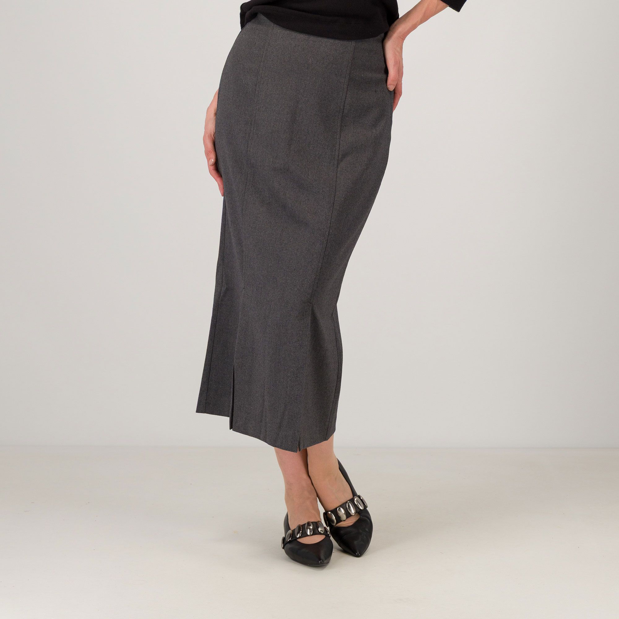 Caterina Lancini
Gonna lunga
in twill con viscosa
mano velluto